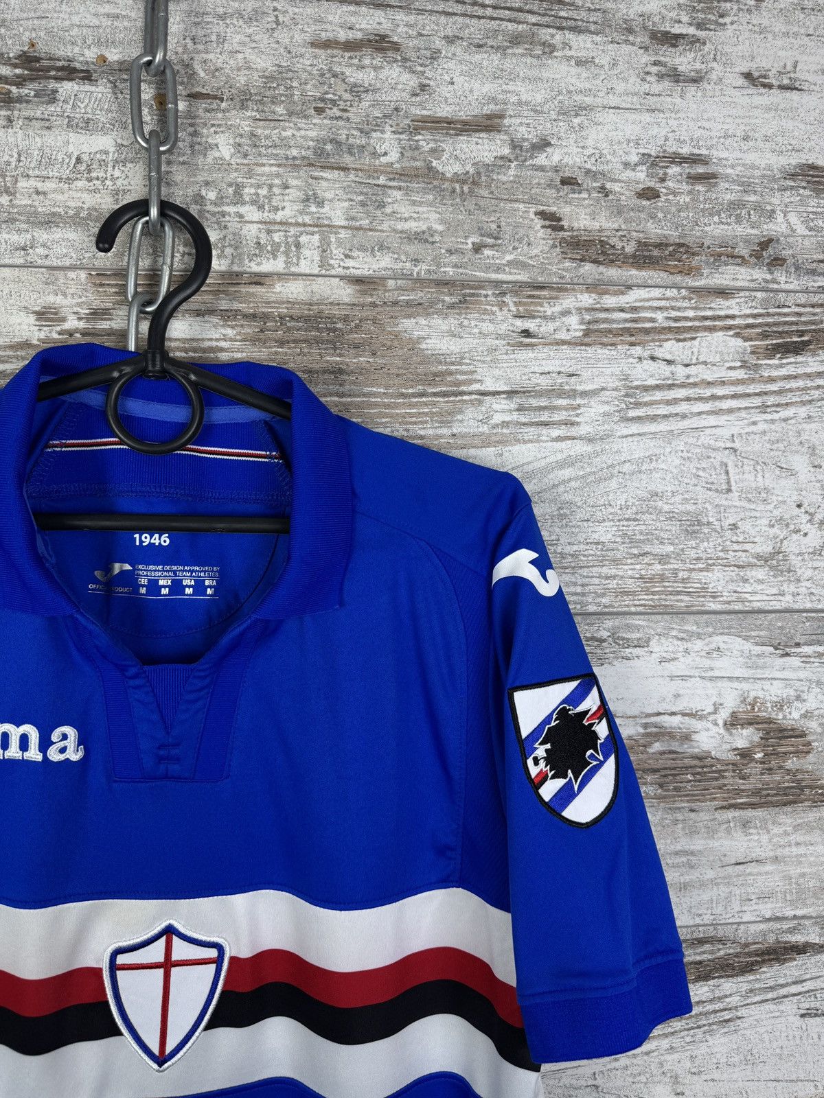Joma Joma Sampdoria Mens SS Home Shirt soccer jersey T-shirt Size US M / EU 48-50 / 2 - 2 Thumbnail