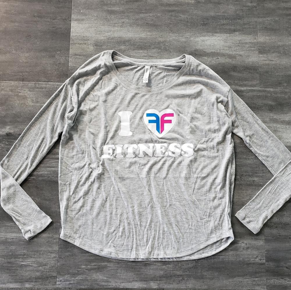 Designer Grey Fit & Funky I Heart Fitness Long Sleeve Size S / US 4 / IT 40 - 1 Thumbnail