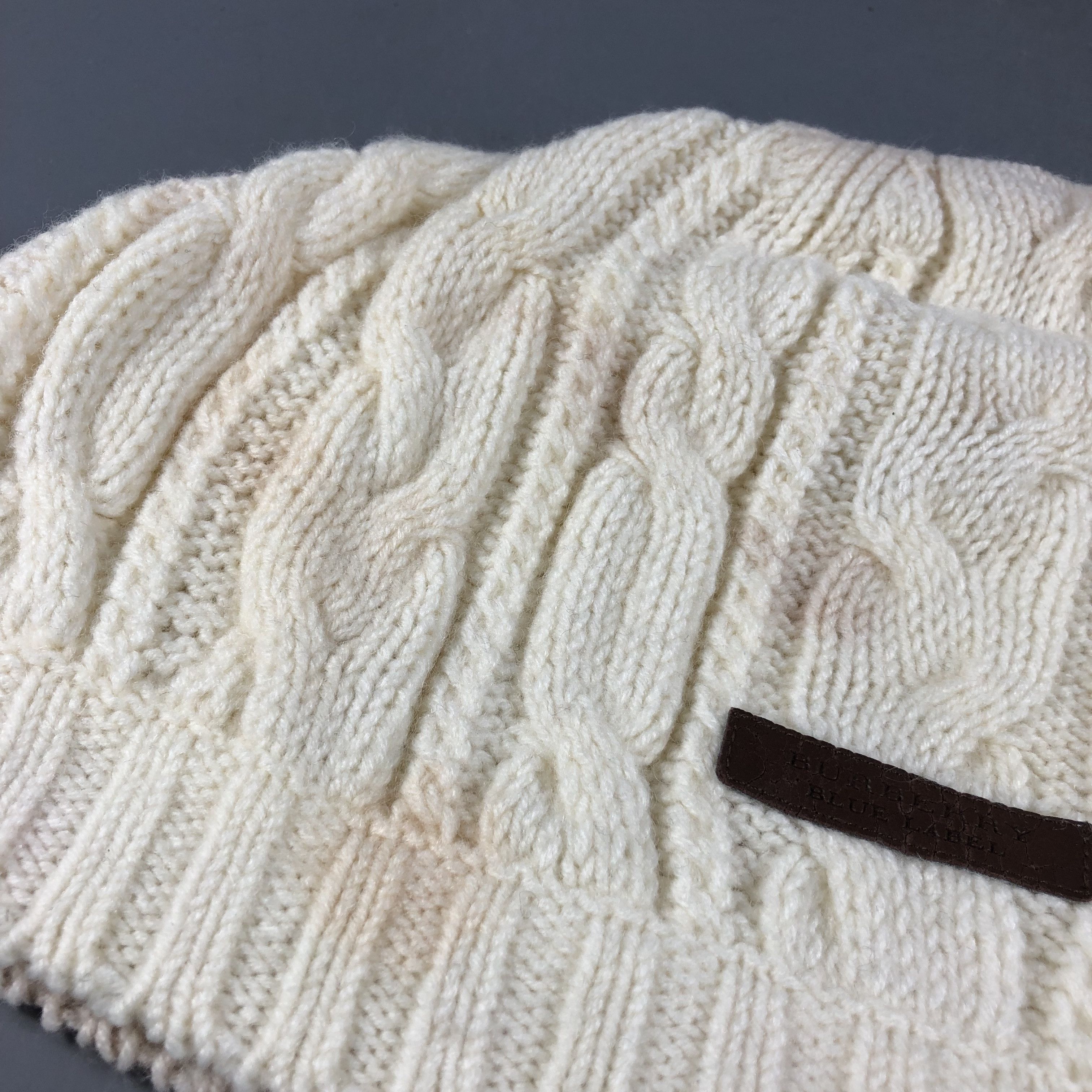 Burberry Burberry Cable Knit Mushroom Beanie Snowcap Snow Hat B927 Size ONE SIZE - 7 Thumbnail