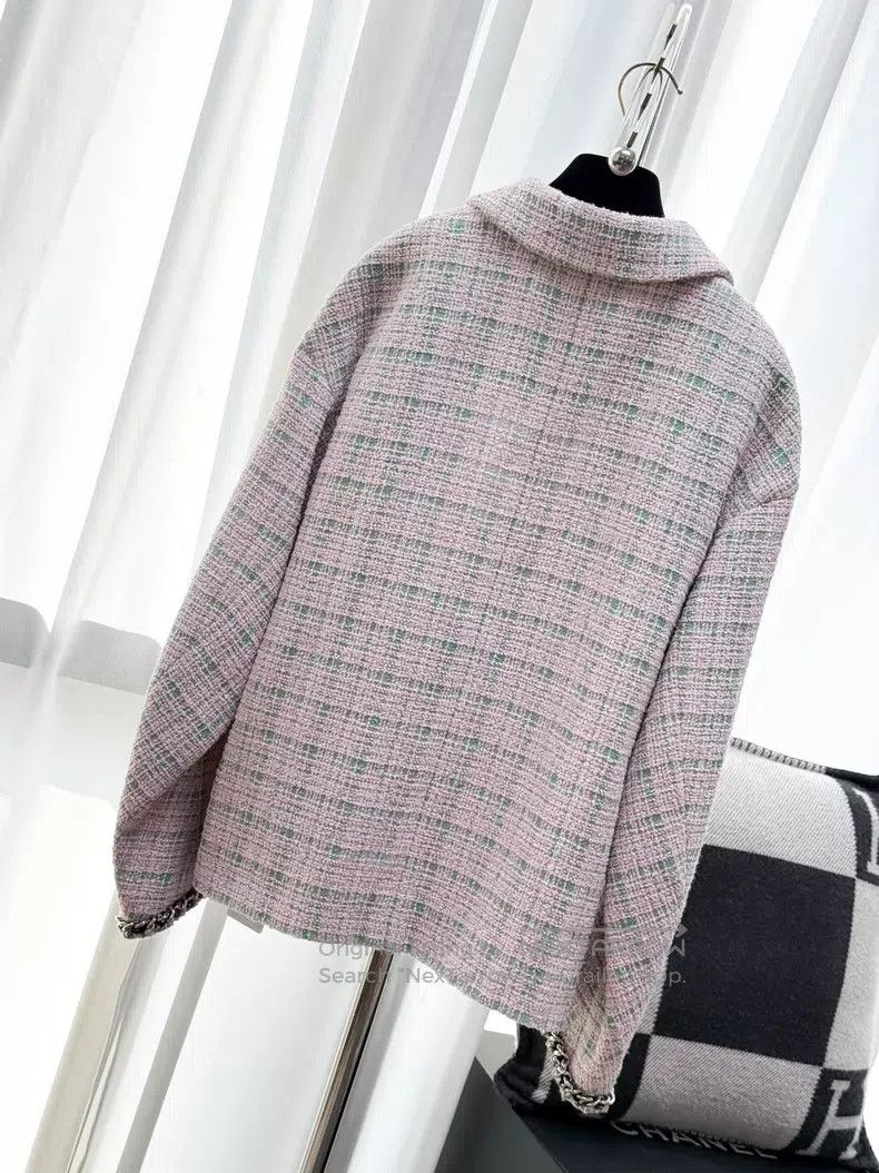 Chanel Chanel Green plaid two-pocket crystal buckle long-sleeved Size XS / US 0-2 / IT 36-38 - 3 Thumbnail