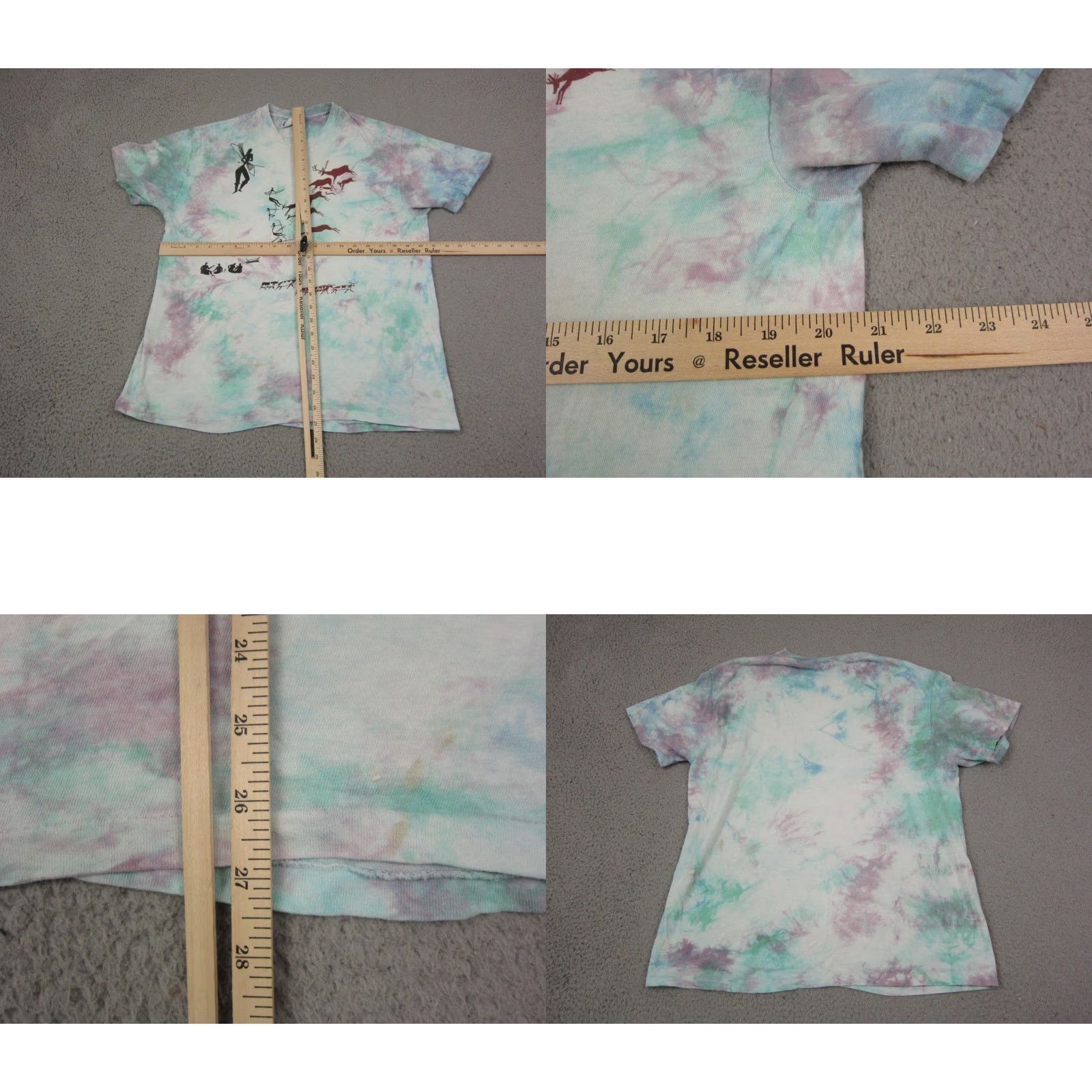 Hanes Vintage Hanes Shirt XL White Crew Neck Short Sleeve 90s Mens T-Shirt USA Desert Deer Cave Drawings Size US XL / EU 56 / 4 - 8 Thumbnail