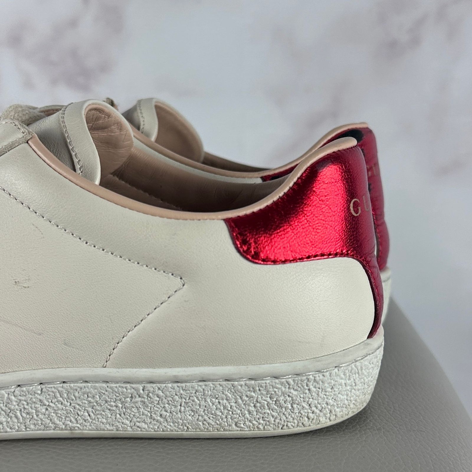 Gucci Ace Stripe White Low Sneaker Size US 5.5 / IT 35.5 - 5 Thumbnail