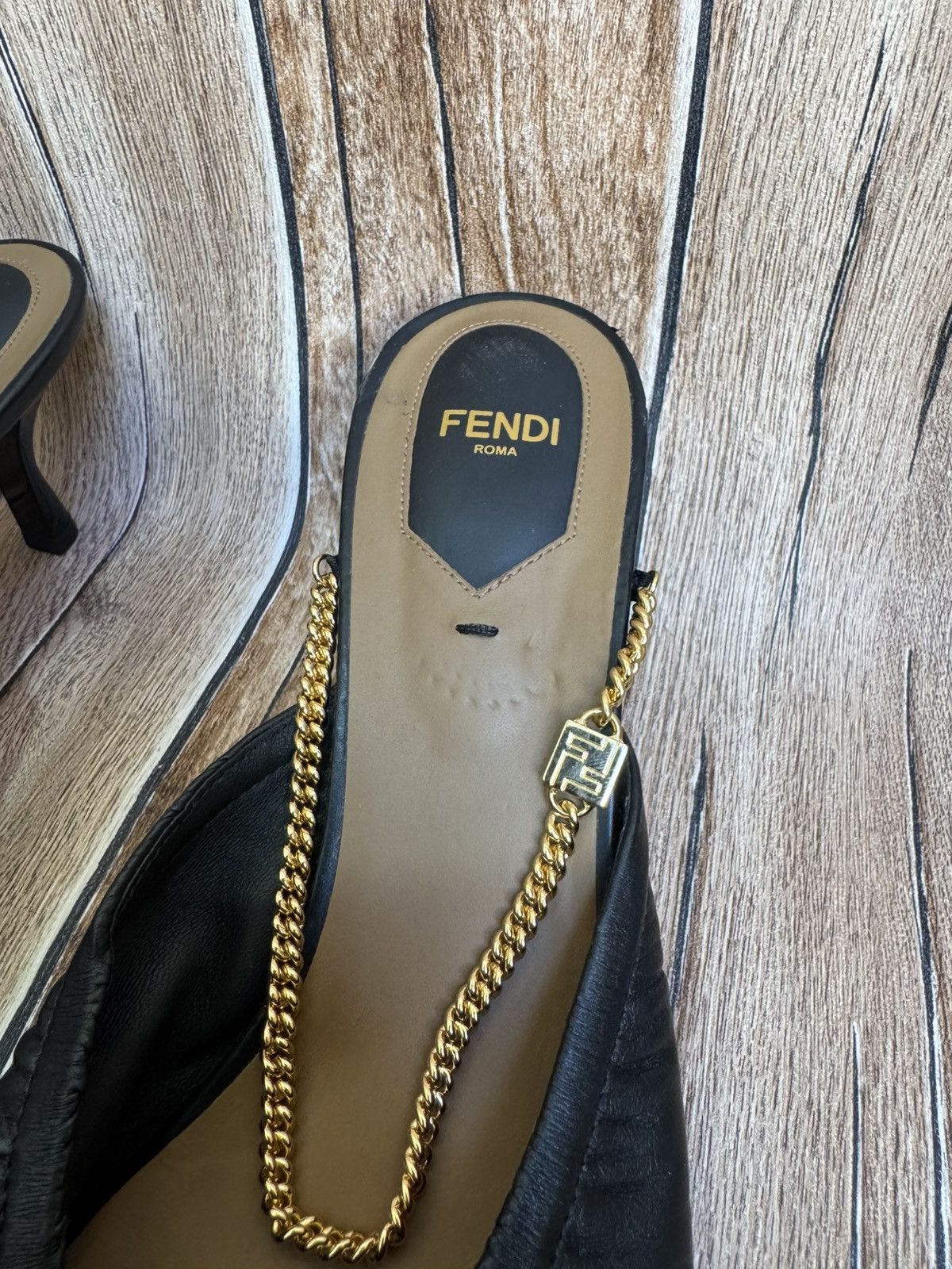Fendi Colibri bow chain mules heels Size US 10 / IT 40 - 7 Thumbnail