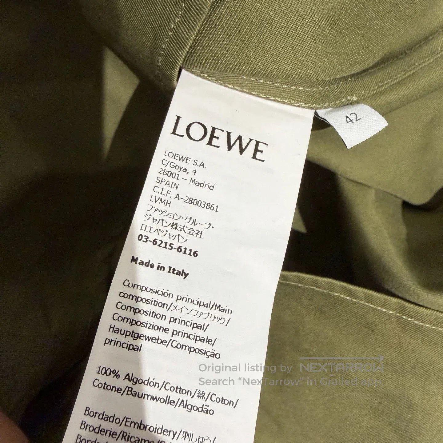 Loewe LOEWE Men's Solid Single-Breasted Casual Shirt. Size US XS / EU 42 / 0 - 7 Thumbnail