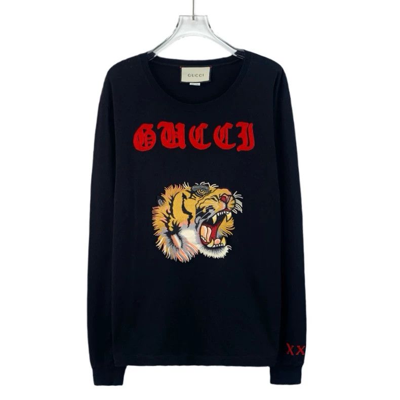 Gucci Gucci Black Tiger Embroidered Long Sleeve Sweatshirt-dmc Size US S / EU 44-46 / 1 - 1 Thumbnail