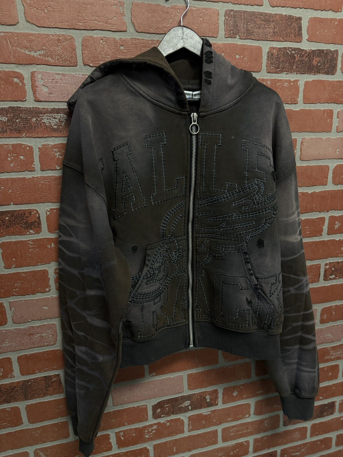 Vale Vale Valley Blacl Hoodie Zip Up Fade Distressed Size L Size US L / EU 52-54 / 3 - 6 Thumbnail
