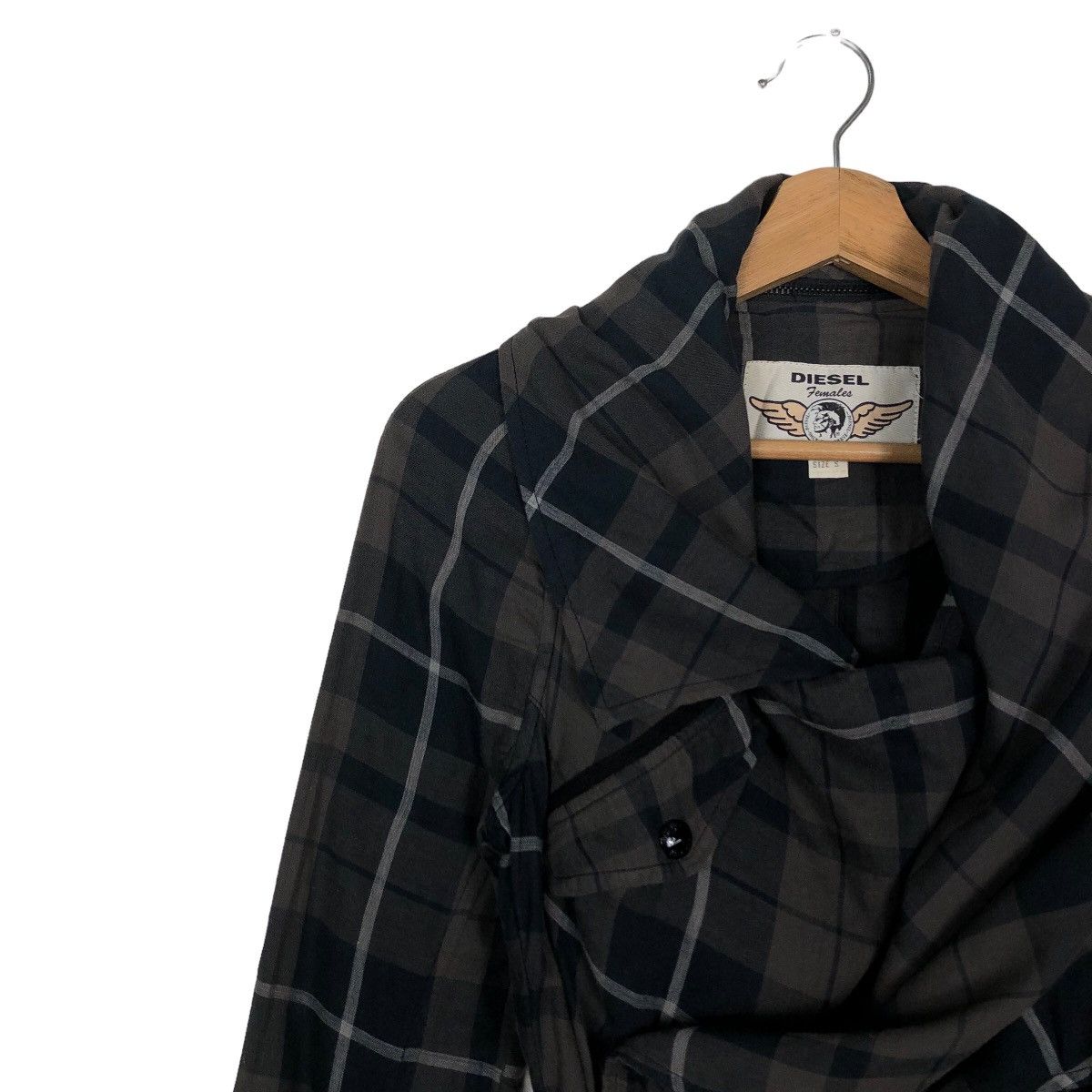 Japanese Brand 🔥90’s Bondage Parachute Biker Jacket Diesel Femme Tartan Size S / US 4 / IT 40 - 6 Thumbnail