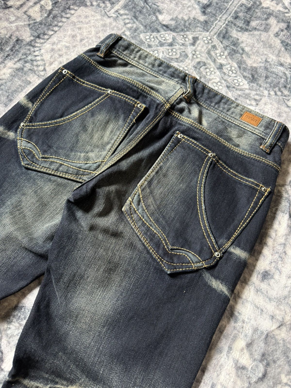 GOSTAR DE FUGA Nicole Club Muddy Wash Bold Contrast Stitched Flared Jeans Size US 30 / EU 46 - 13 Thumbnail