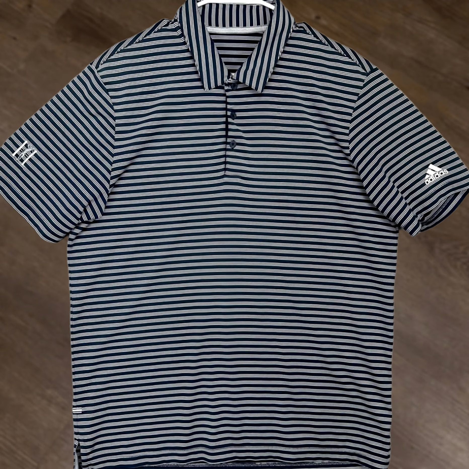 Adidas adidas Shirt Mens M Blue Golf Polo Adults Stripe Rugby Athletic Stretch Size US M / EU 48-50 / 2 - 1 Thumbnail