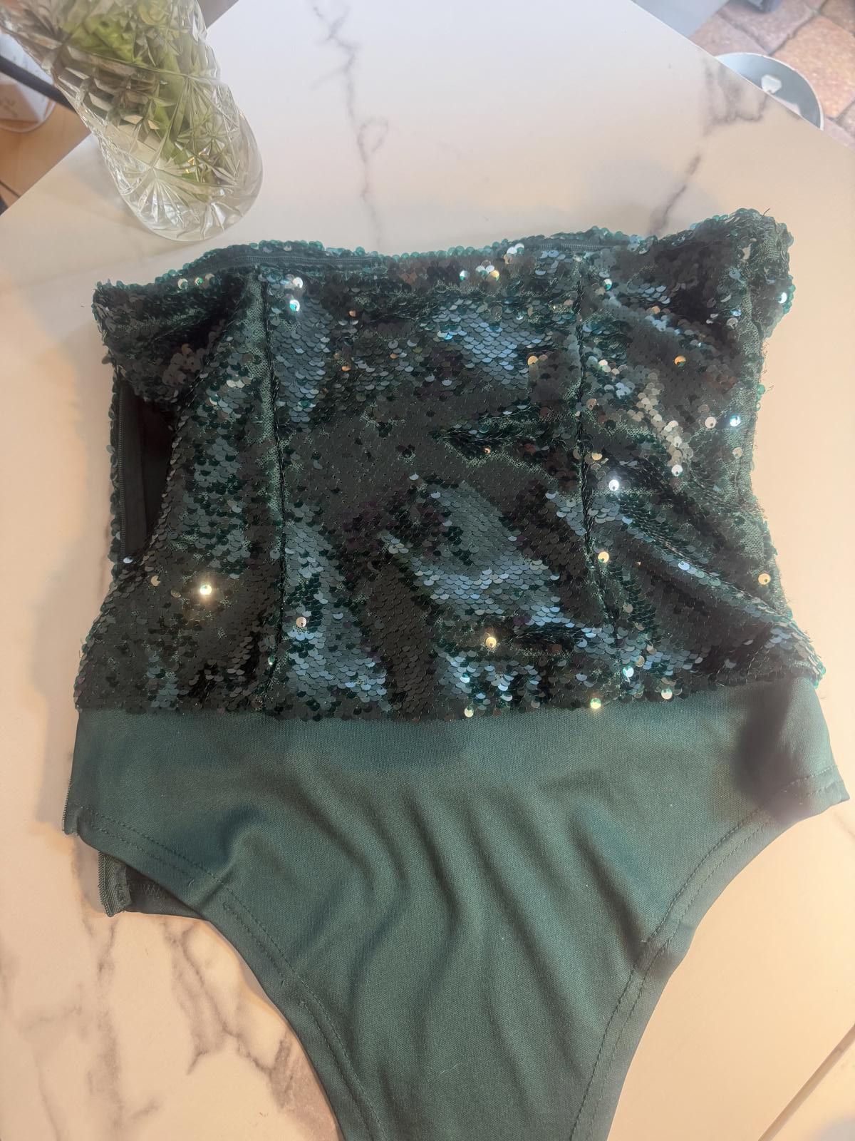 Other Zara Emerald Green Sequin bodysuit Coachella 2026 cod.1396 Size S / US 4 / IT 40 - 4 Thumbnail