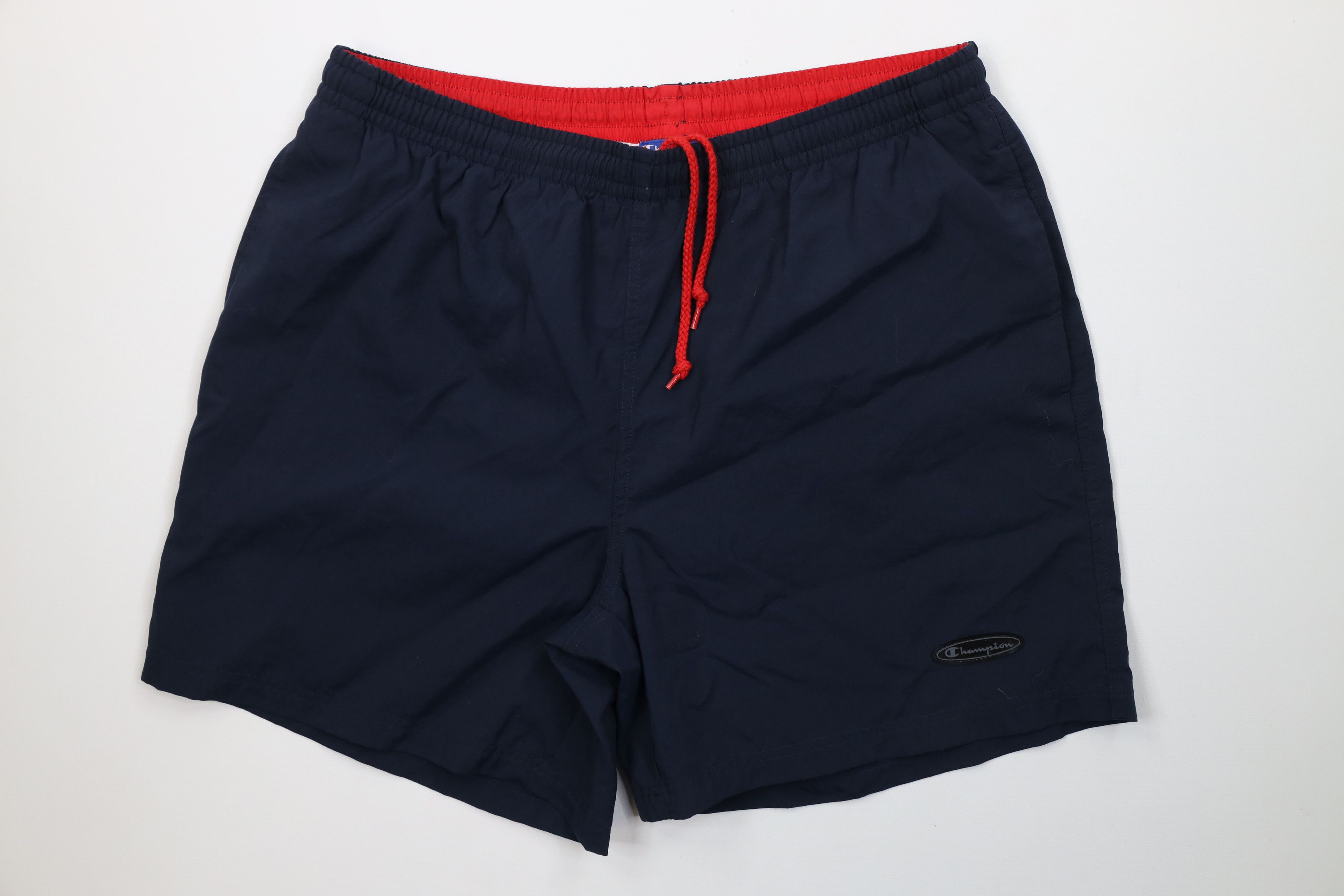 Champion Vintage 90s Champion Spell Above Knee Lined Shorts Trunks Size US 34 / EU 50 - 1 Thumbnail