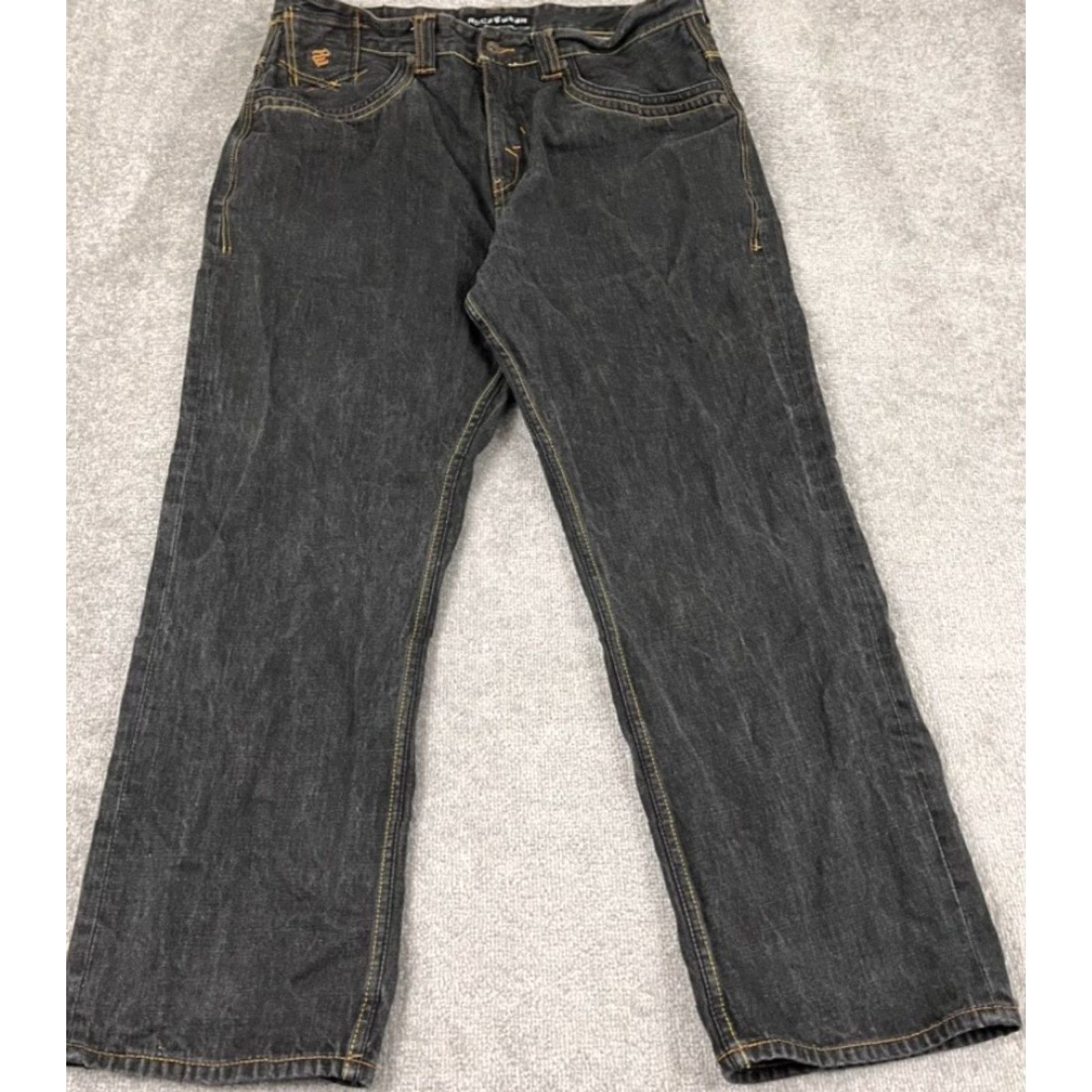 Rocawear VINTAGE ROCAWEAR Jeans Mens 40 x 32 Gray Denim Grunge Cyber Punk Emo Skater Wide Leg Y2K Retro Mens Size US 40 / EU 56 - 4 Thumbnail