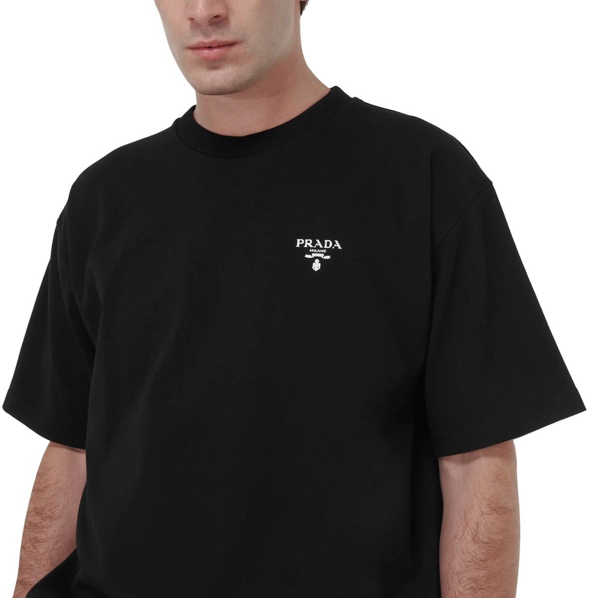Prada 🔥1500$ Prada Logo Re-Nylon Jersey T Shirt/Prada Logo T shirt Size US L / EU 52-54 / 3 - 22 Thumbnail