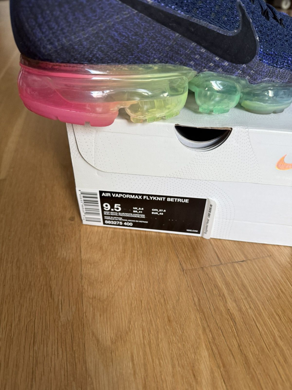 Nike AIR Vapormax Flyknit BETRUE Size US 9.5 / EU 42-43 - 2 Thumbnail