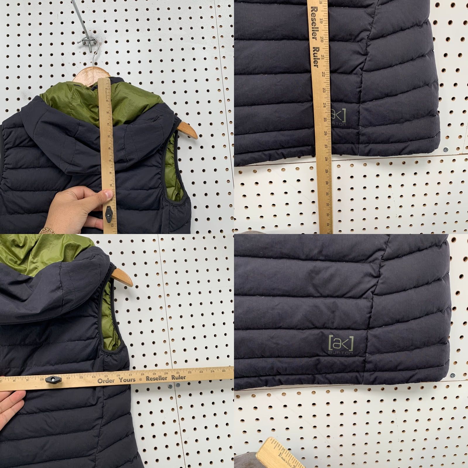 Burton Burton Down Puffer Vest Womens Small Black Hooded Dry Ride AK Black Green Vest Womens S Black Hooded Down Puffer Burton Size S / US 4 / IT 40 - 9 Thumbnail