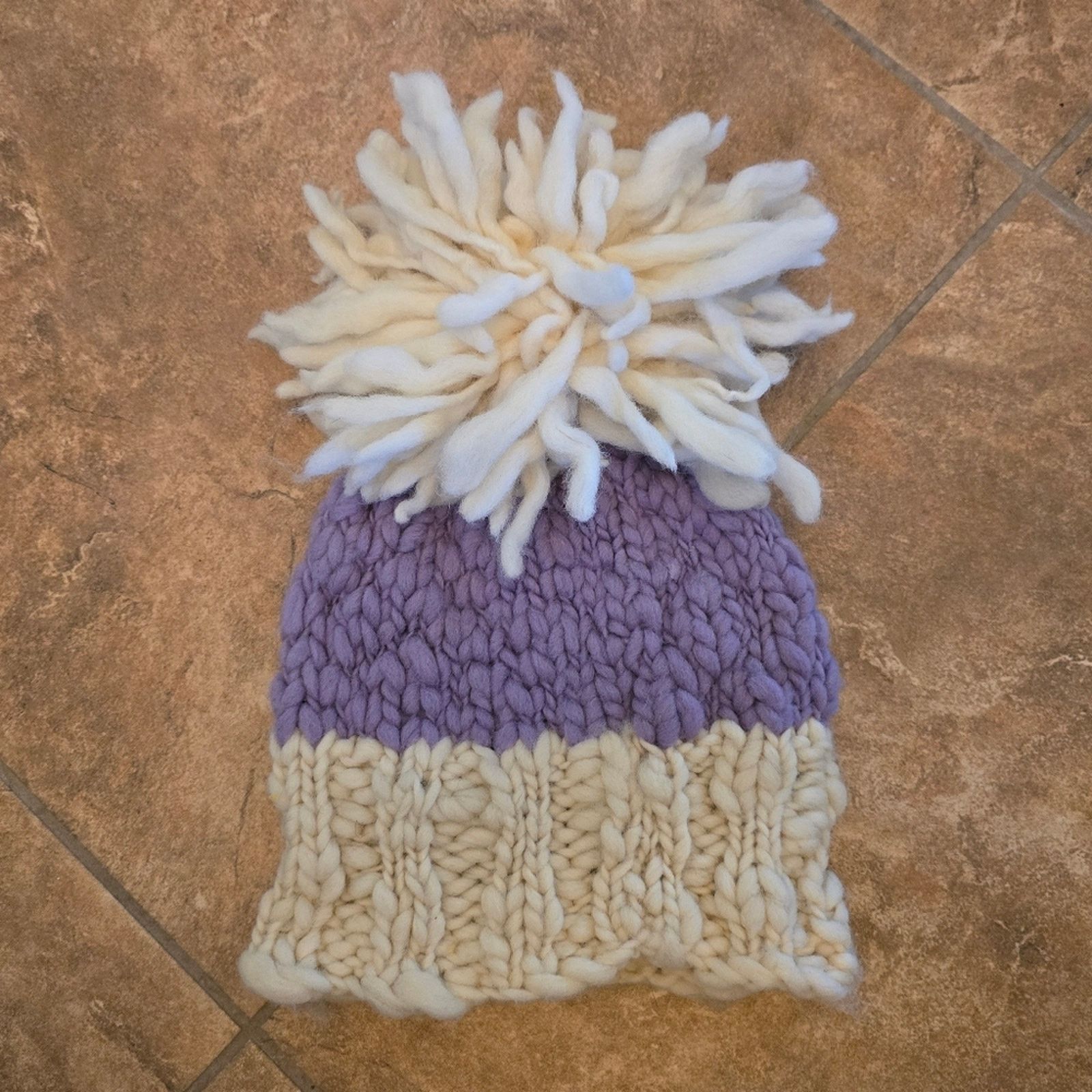 Other Purple Cream | DZI | Winter Wool Beanie Size ONE SIZE - 1 Thumbnail