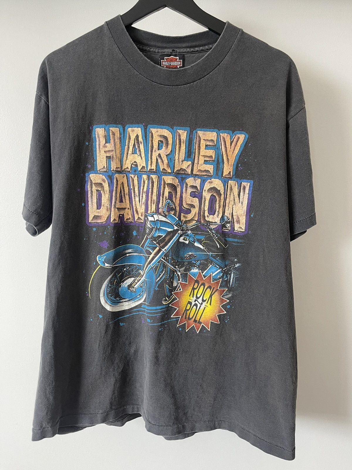 image of Faded 90’S Harley Davidson Tee in Black, Men's (Size Large)