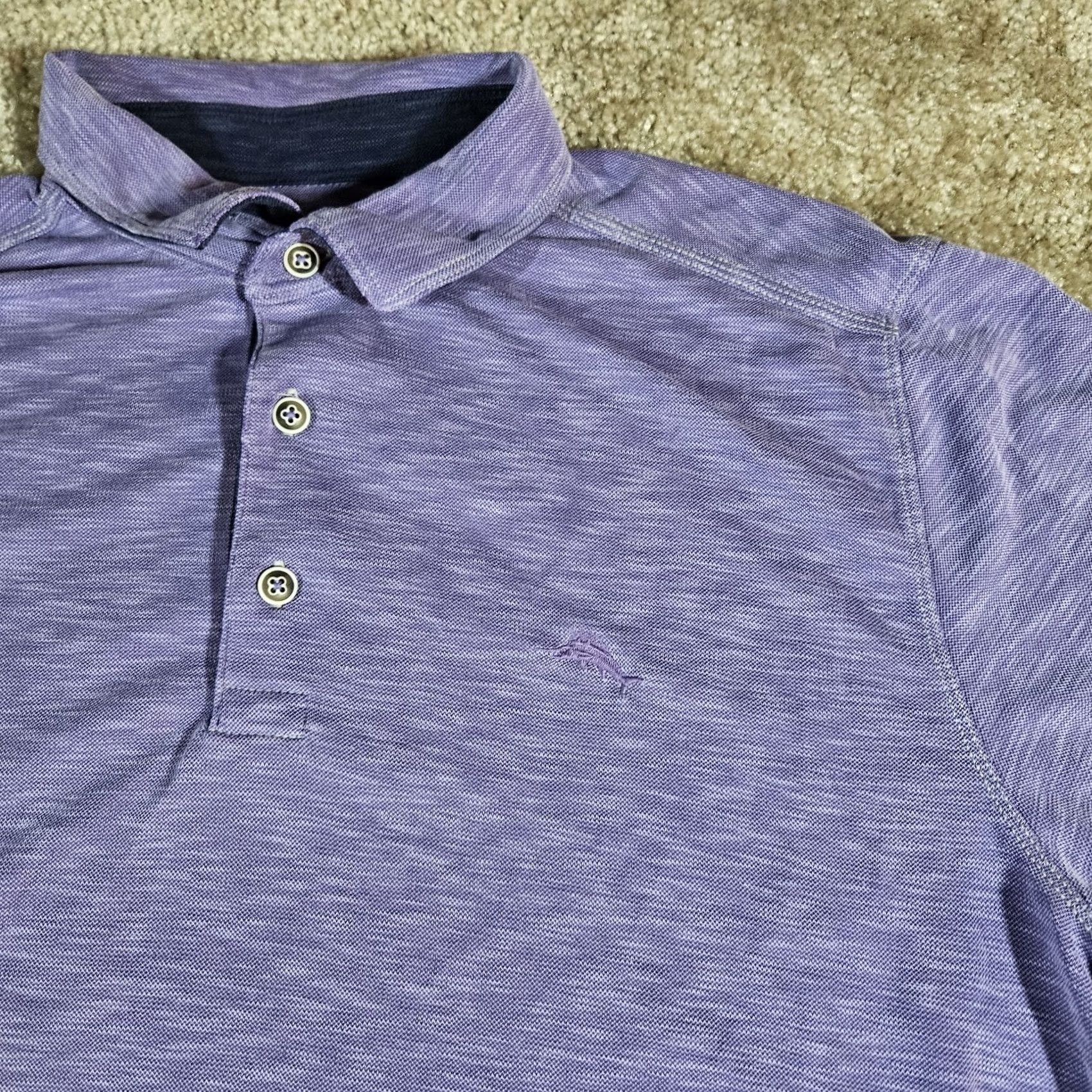 Tommy Bahama Tommy Bahama Shirt Adult M Purple Short Sleeve Polo Mens Modal Blend Beach Casual Travel Golf Size US XL / EU 56 / 4 - 3 Thumbnail
