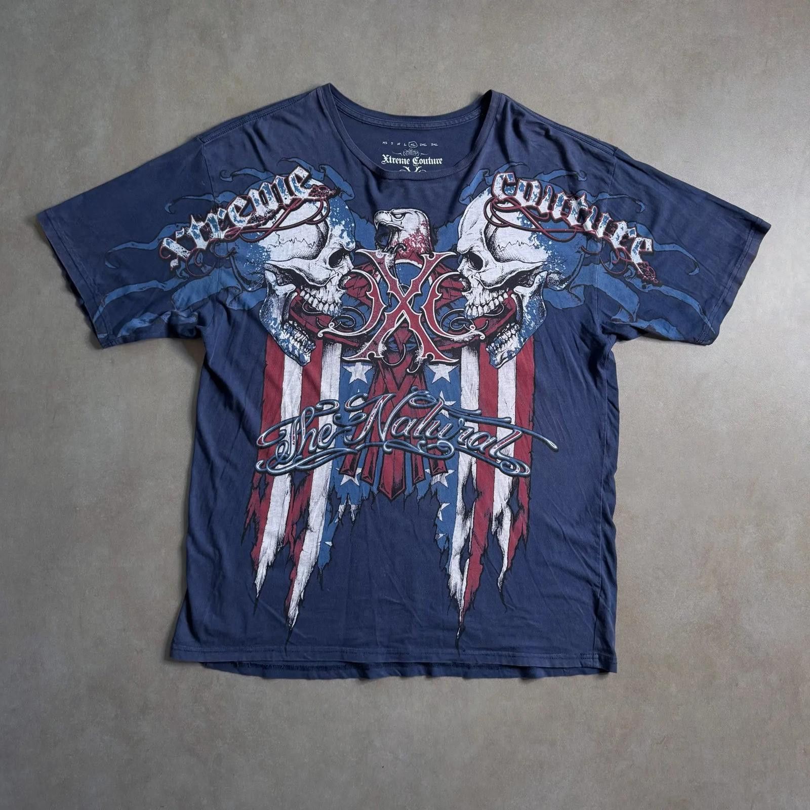 Designer Vintage Xtreme Couture Navy T-Shirt - L Size US L / EU 52-54 / 3 - 1 Thumbnail