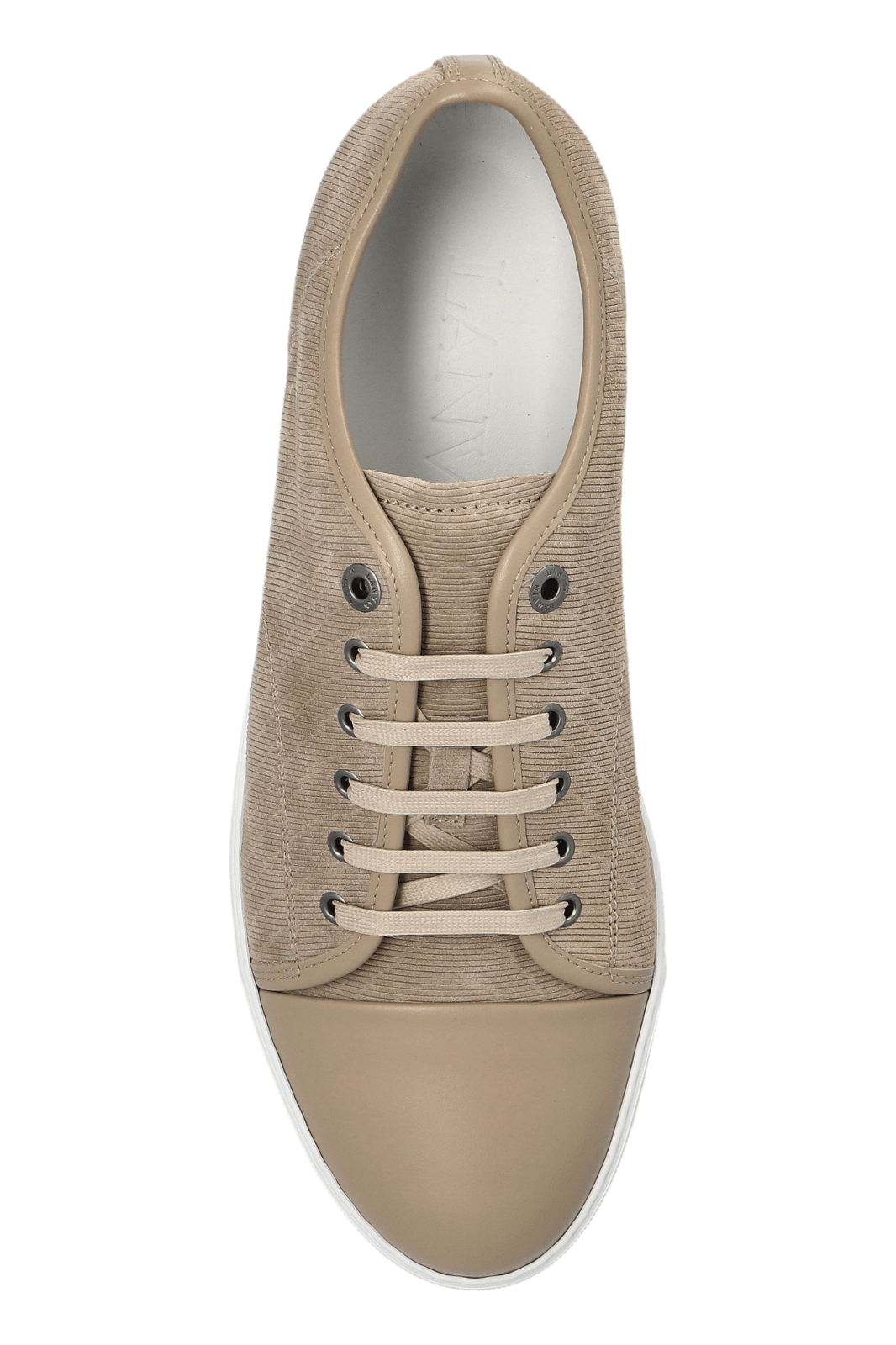 Lanvin LANVIN DBB1 Beige Leather Canvas Sneakers New & Auth Size US 5 / EU 37 - 4 Thumbnail