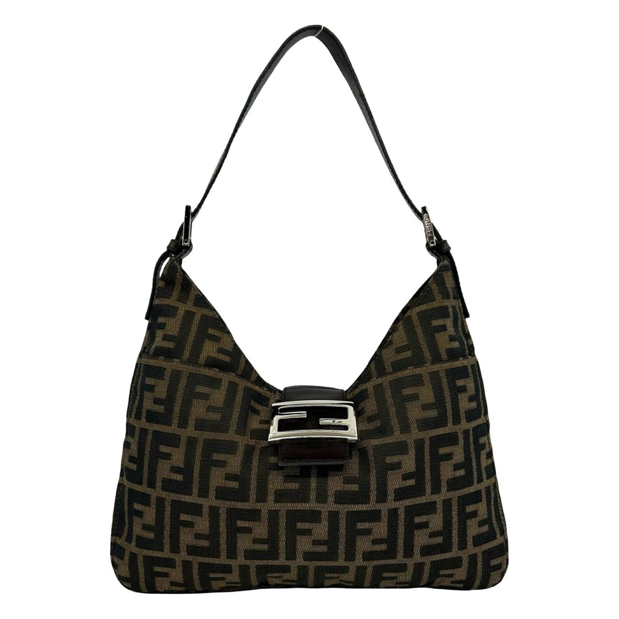 Fendi FENDI Zucca FF Logo Pattern Canvas Leather Semi-Shoulder Bag/Handbag Brown 33270 Size ONE SIZE - 1 Thumbnail