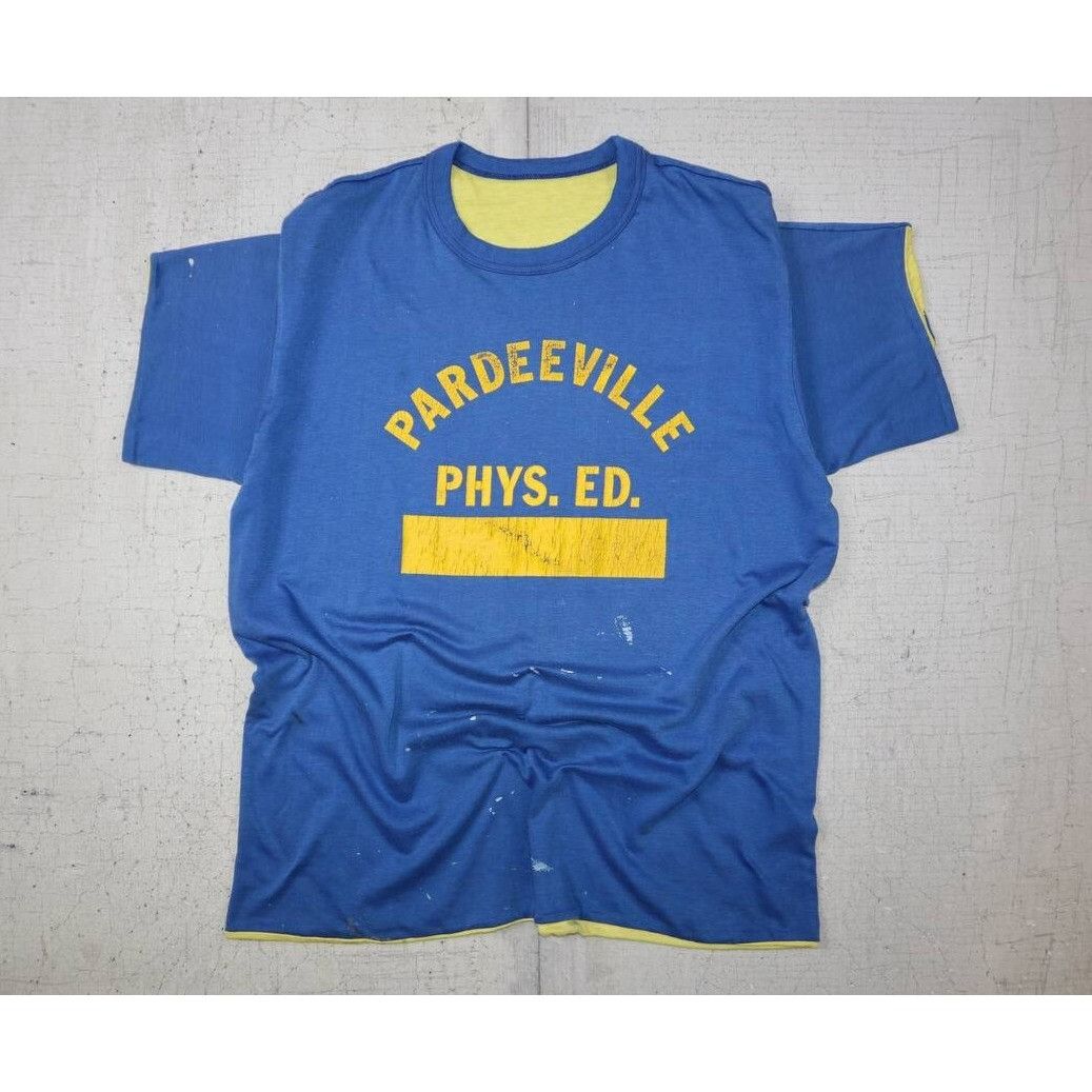 Vintage VTG 60s 70s Pardeeville Phys Ed Reversible T-Shirt Blue L Size US L / EU 52-54 / 3 - 10 Thumbnail