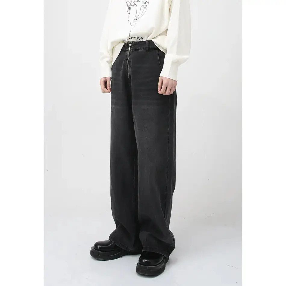 Japanese Brand Retro loose high street zipper jeans Size US 32 / EU 48 - 6 Thumbnail