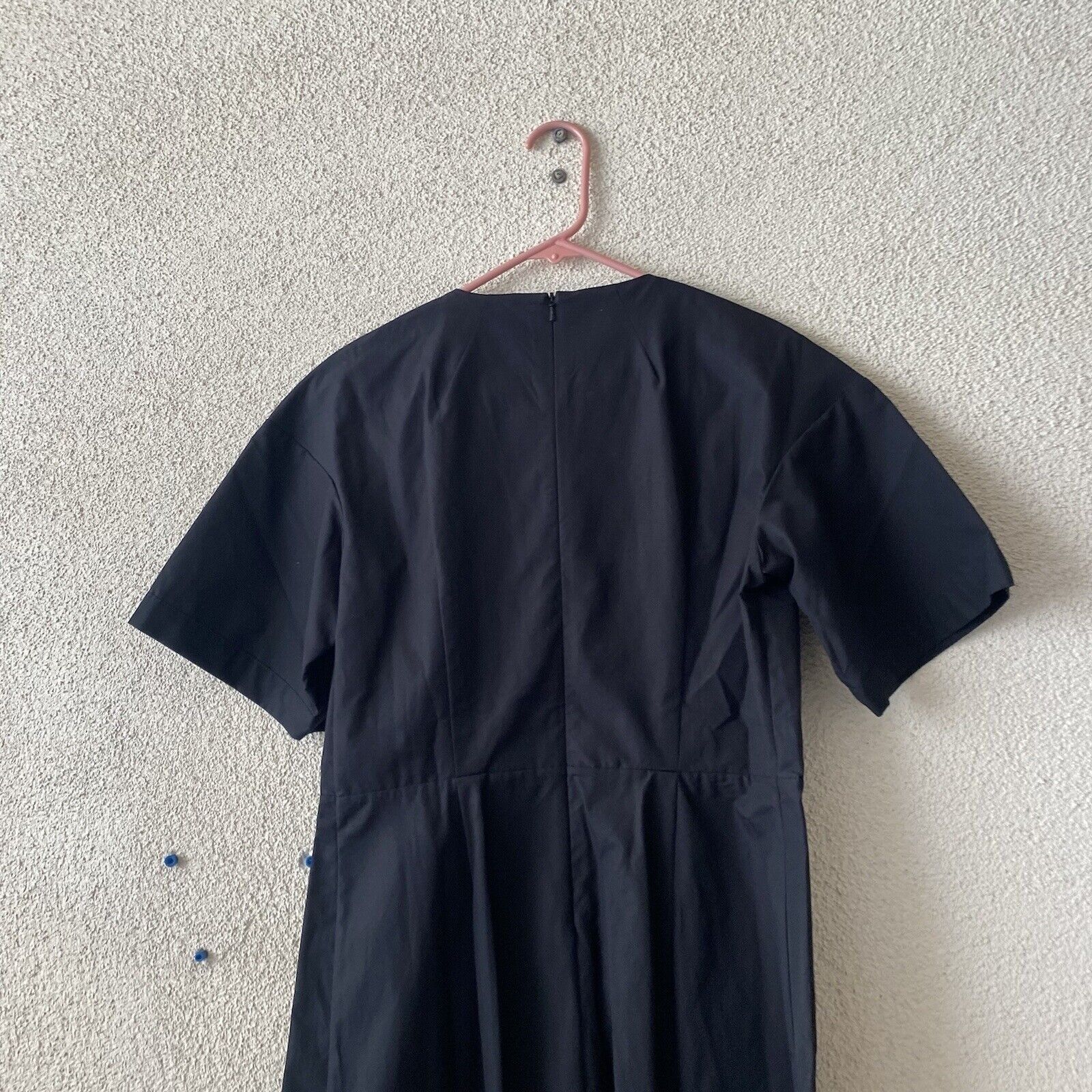 Victoria Beckham Victoria Beckham Womens Dress Black Front Pleated Short Slee Size XL / US 12-14 / IT 48-50 - 10 Thumbnail