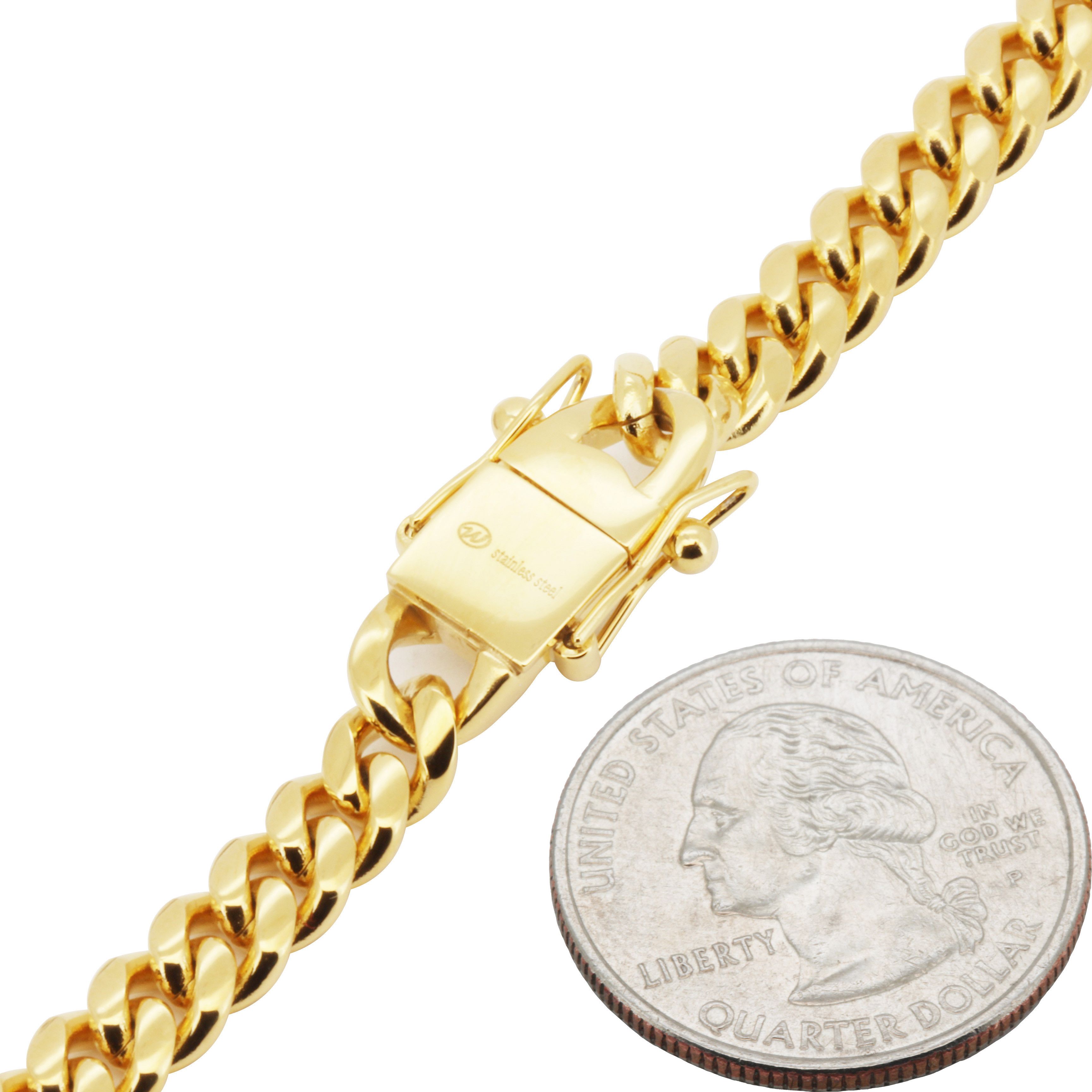 Other 316L Stainless Steel 18k GP 6mm Miami Cuban Link Bracelet 8" Size ONE SIZE - 2 Thumbnail