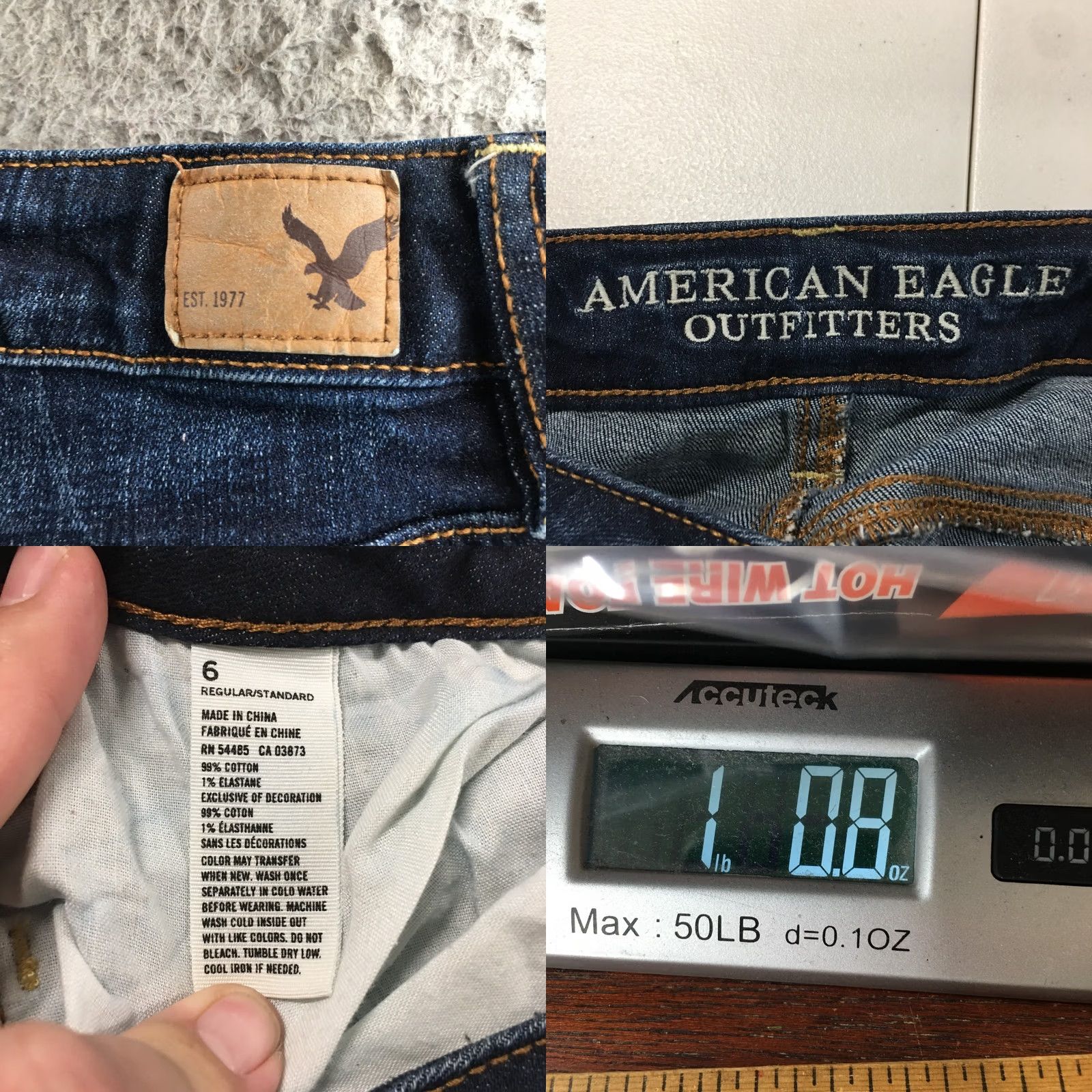 American Eagle Outfitters American Eagle Jegging Jeans Womens 6 Regular Blue Denim Distressed Jeans Mens? Size 28" / US 6 / IT 42 - 11 Thumbnail