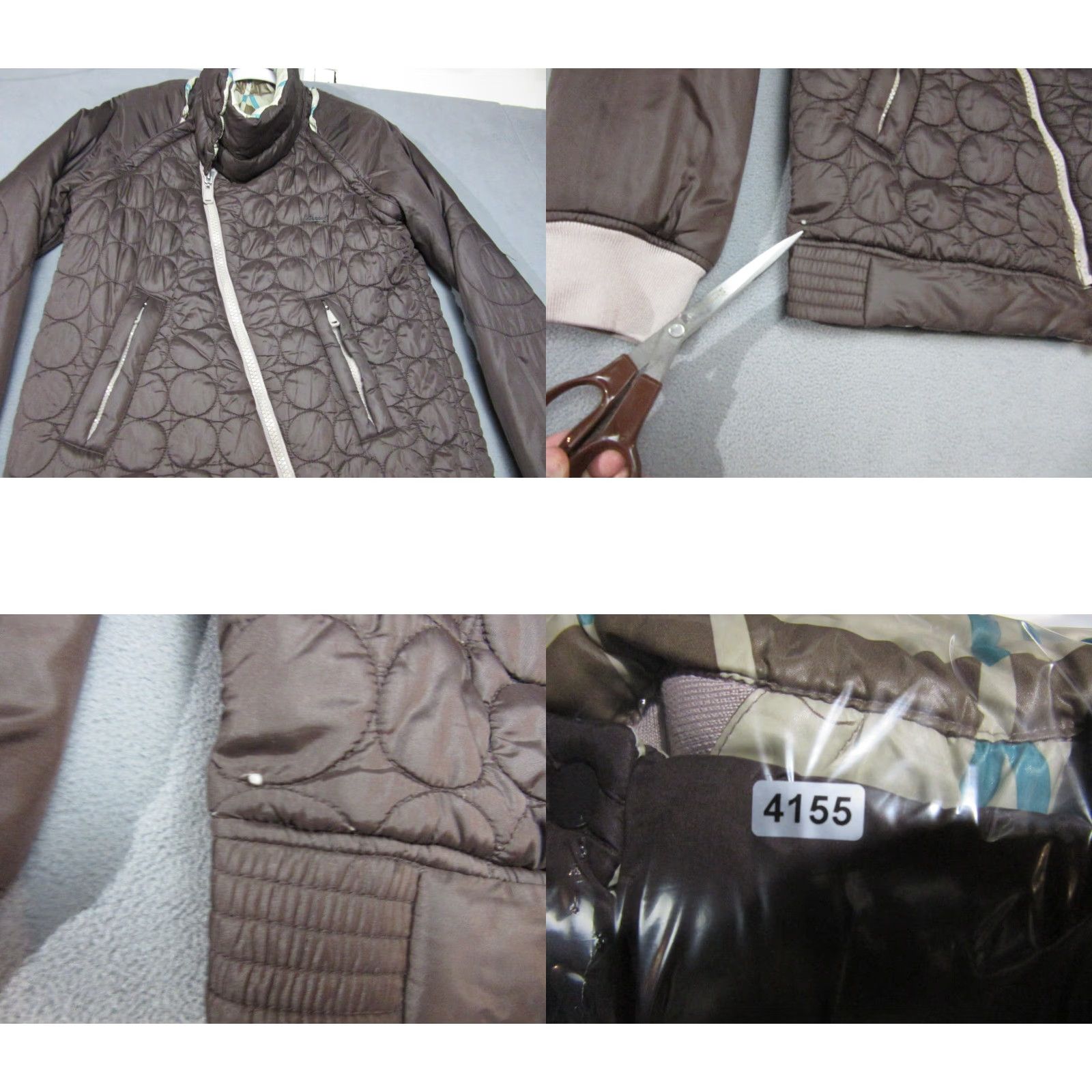 Diesel Diesel Jacket Womens Small Brown Geometric Reversible Puffer Removable Sleeves Zip Size S / US 4 / IT 40 - 11 Thumbnail