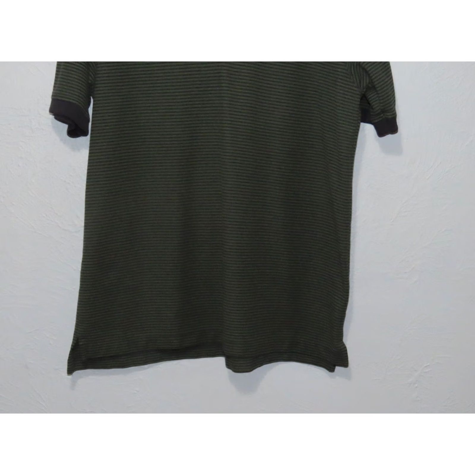 Vintage LL. Bean Men's XL-Tall Green Black Striped Short Sleeve Polo Shirt Size US XL / EU 56 / 4 - 2 Thumbnail