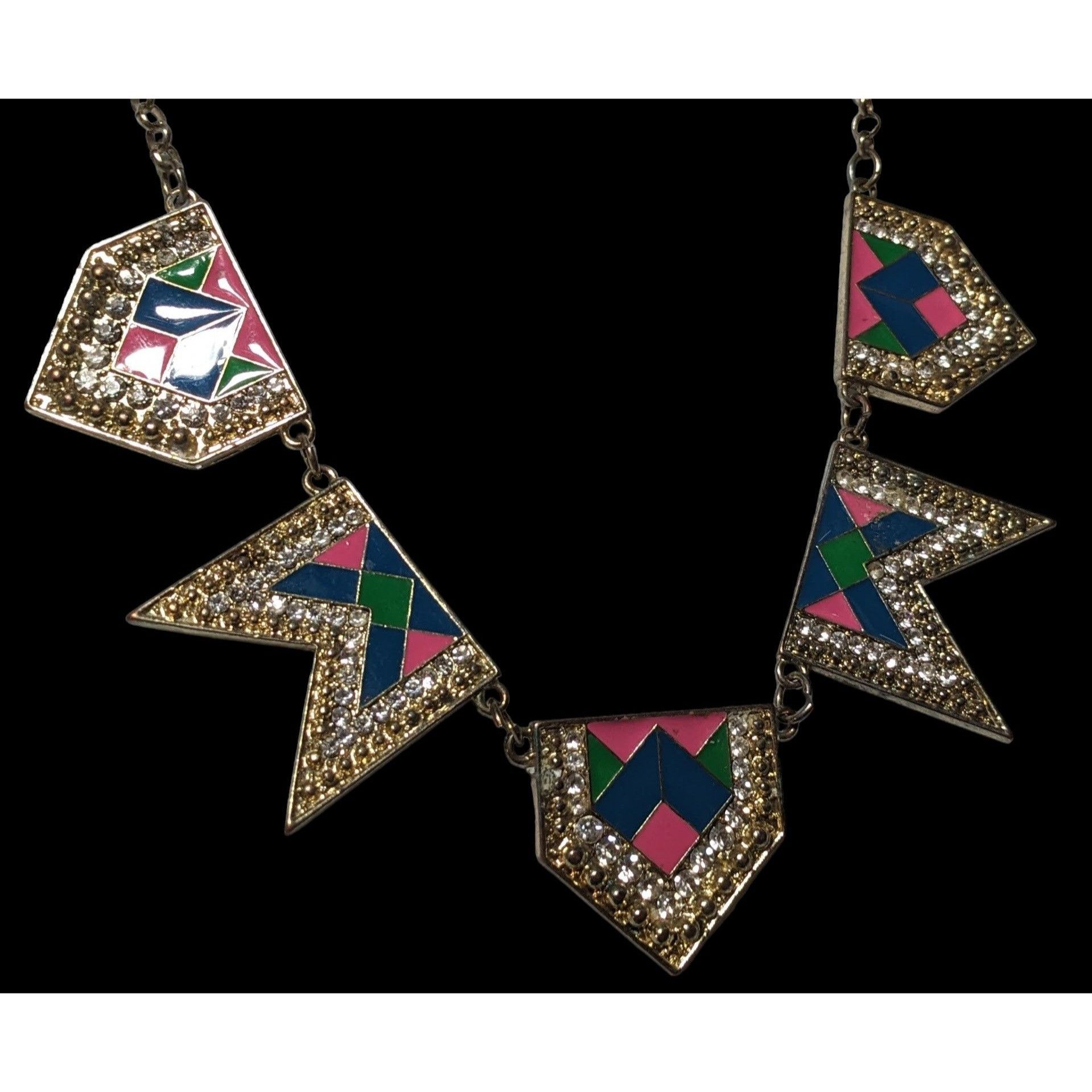 Other Retro Glam Rainbow Geometric Statement Necklace Size ONE SIZE - 3 Thumbnail