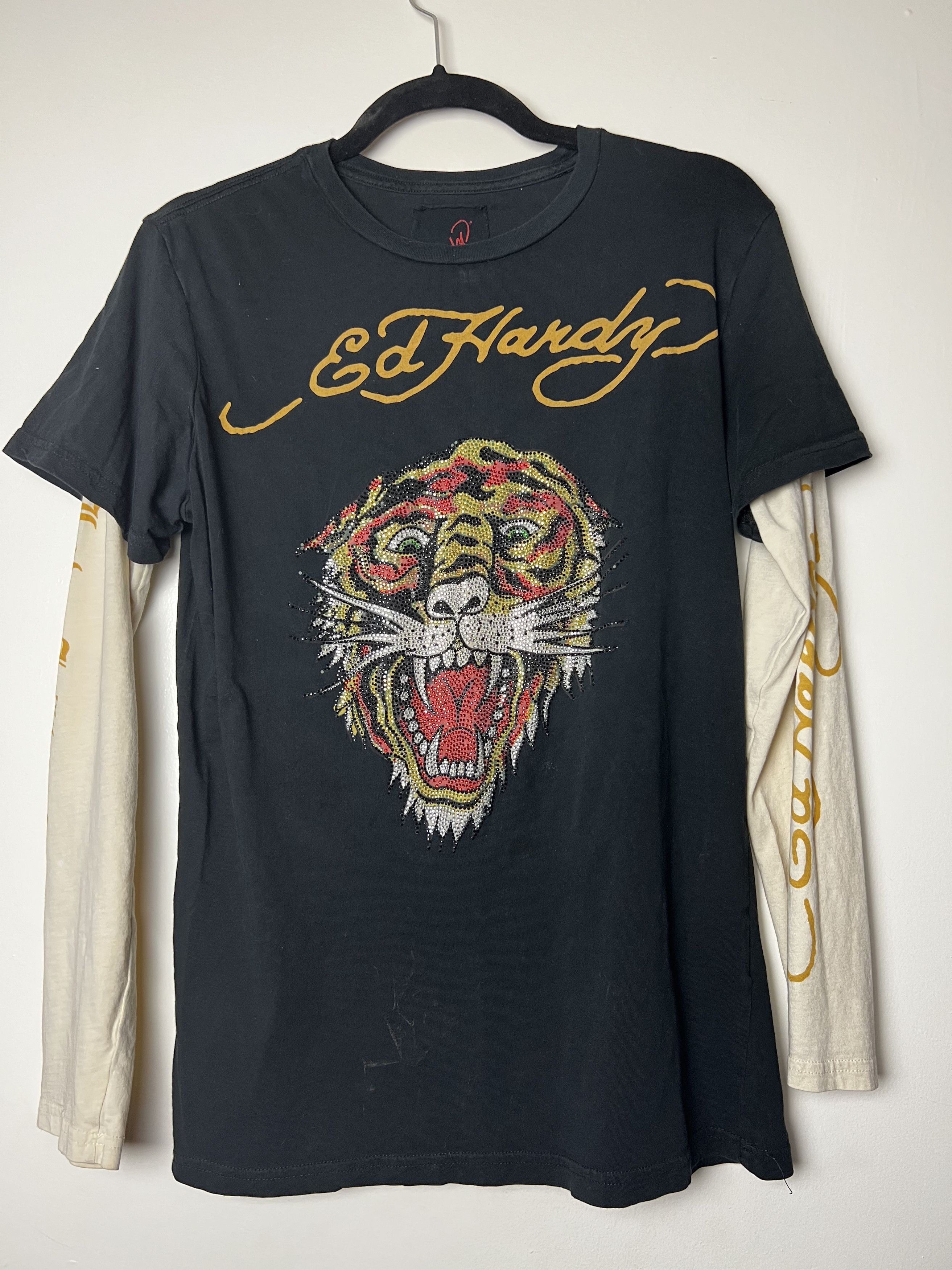Ed Hardy Vintage Ed Hardy by Christian Audigier Rhinestone Tiger Face Size US S / EU 44-46 / 1 - 12 Thumbnail