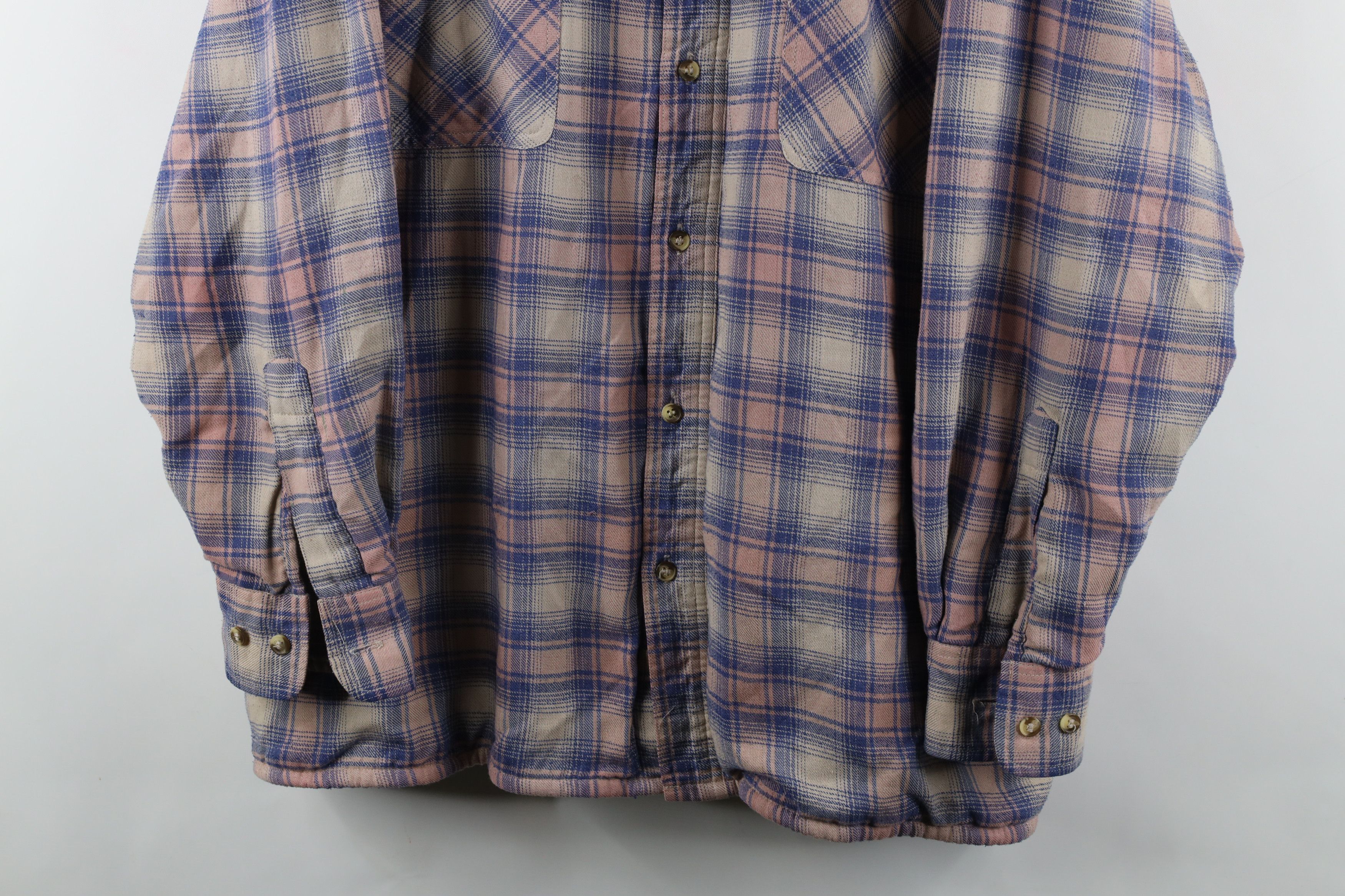Vintage Vintage 90s Streetwear Knit Lined Flannel Shirt Jacket Size US XL / EU 56 / 4 - 3 Thumbnail