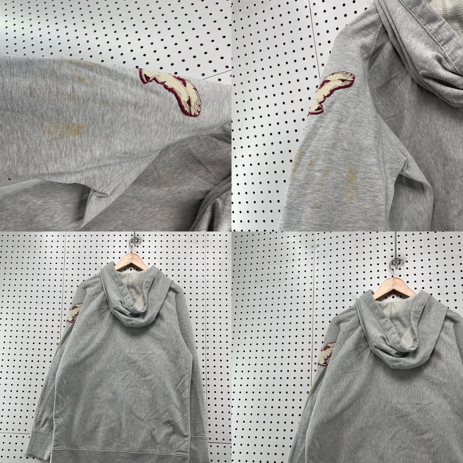 American Eagle Outfitters VINTAGE American Eagle Hoodie Sweatshirt Mens LT Gray Embroidered Heavyweight Size US L / EU 52-54 / 3 - 10 Thumbnail