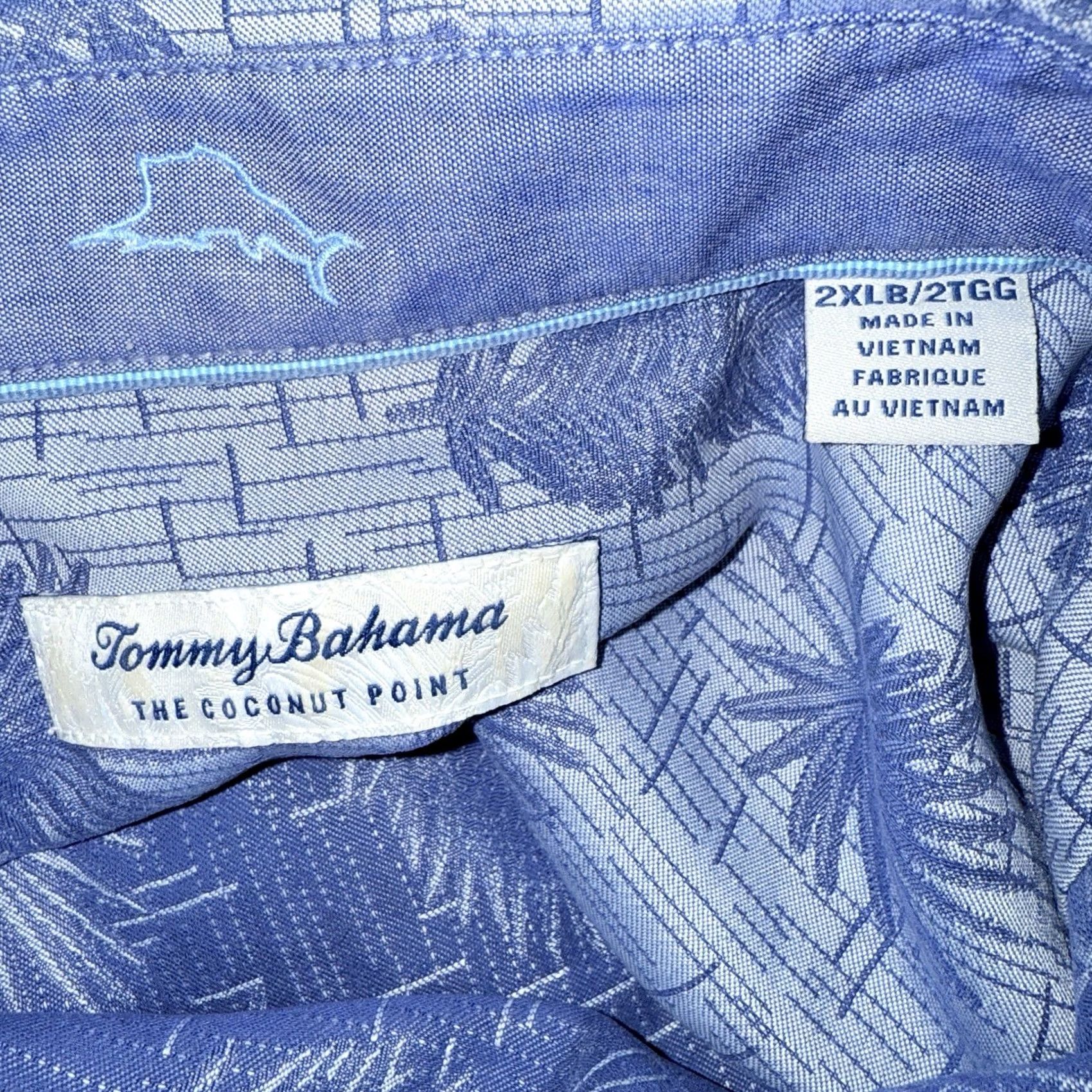 Tommy Bahama Tommy Bahama Hawaiian Shirt Mens Size 2XL The Coconut Point Blue Leaf Print Size US XXL / EU 58 / 5 - 4 Thumbnail