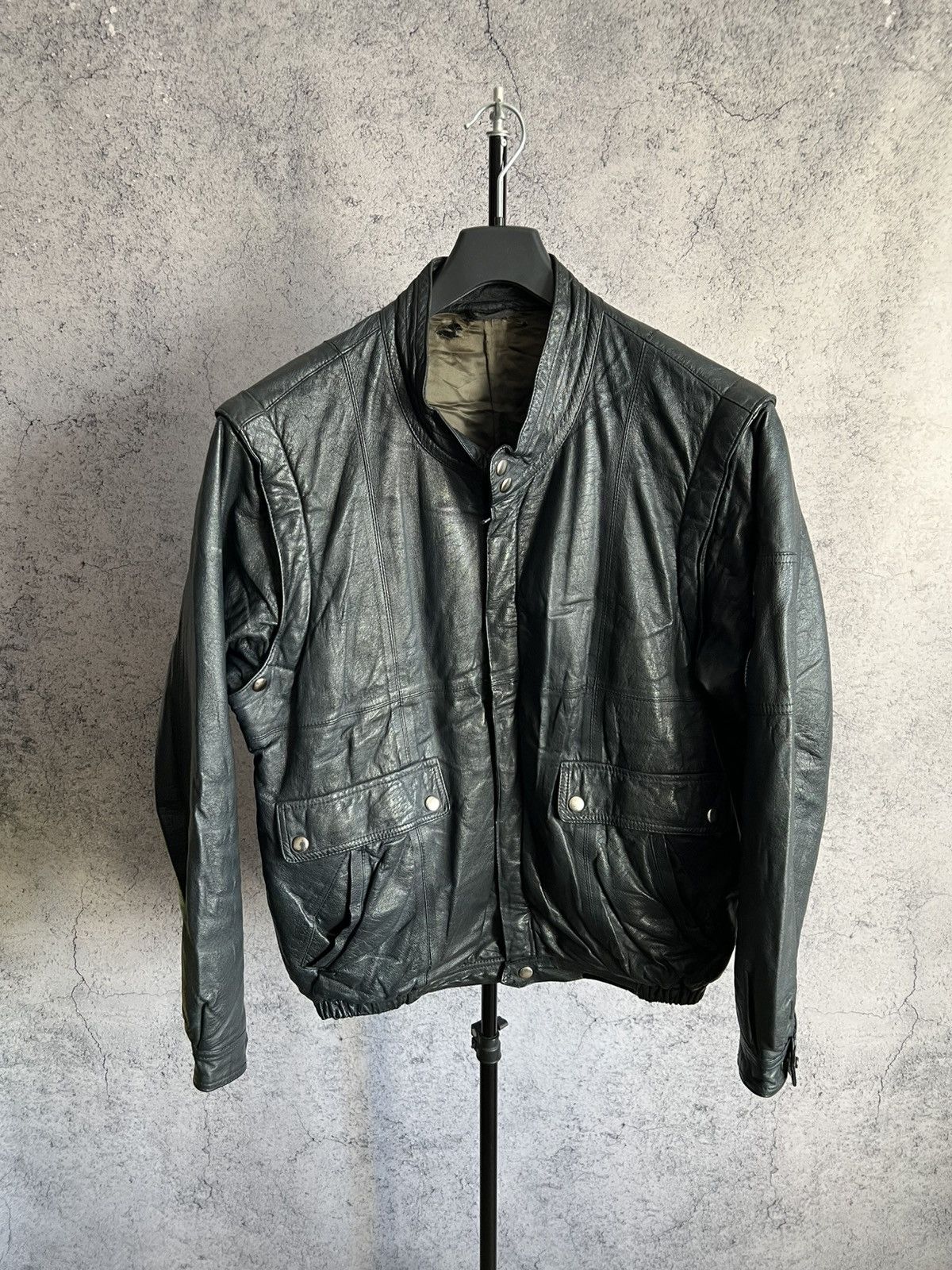 Genuine Leather Vintage Genuine Leather Bomber Jacket 90s Transformer Vest Size US L / EU 52-54 / 3 - 2 Thumbnail
