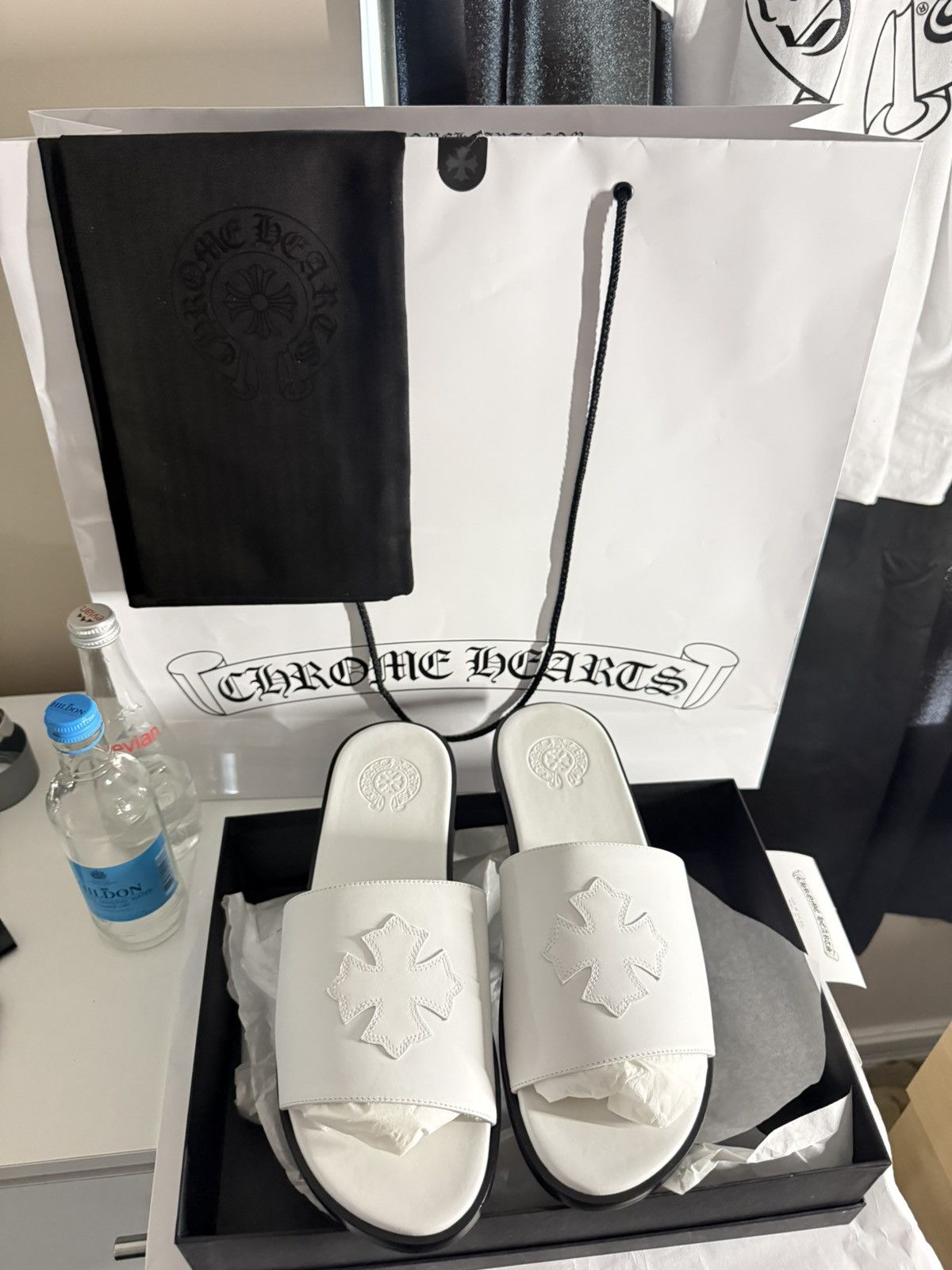Chrome Hearts Chrome Hearts Cross Patch Slides White sz.46 Size US 13 / EU 46 - 2 Thumbnail