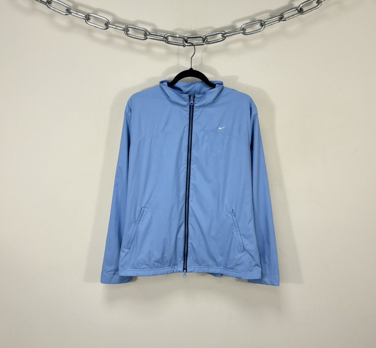 Nike Vintage Nike Y2K Light Blue Swoosh Retro Hype Track Jacket Size US XL / EU 56 / 4 - 1 Thumbnail