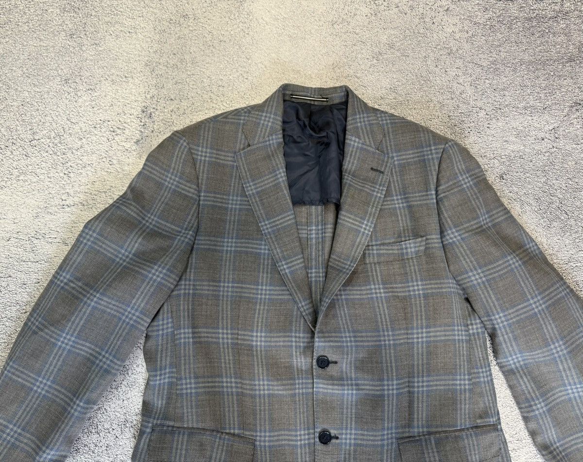 Ermenegildo Zegna Ermenegildo Zegna Blazer 54 IT Grey Check Wool Silk Jacket Size 44R - 17 Thumbnail