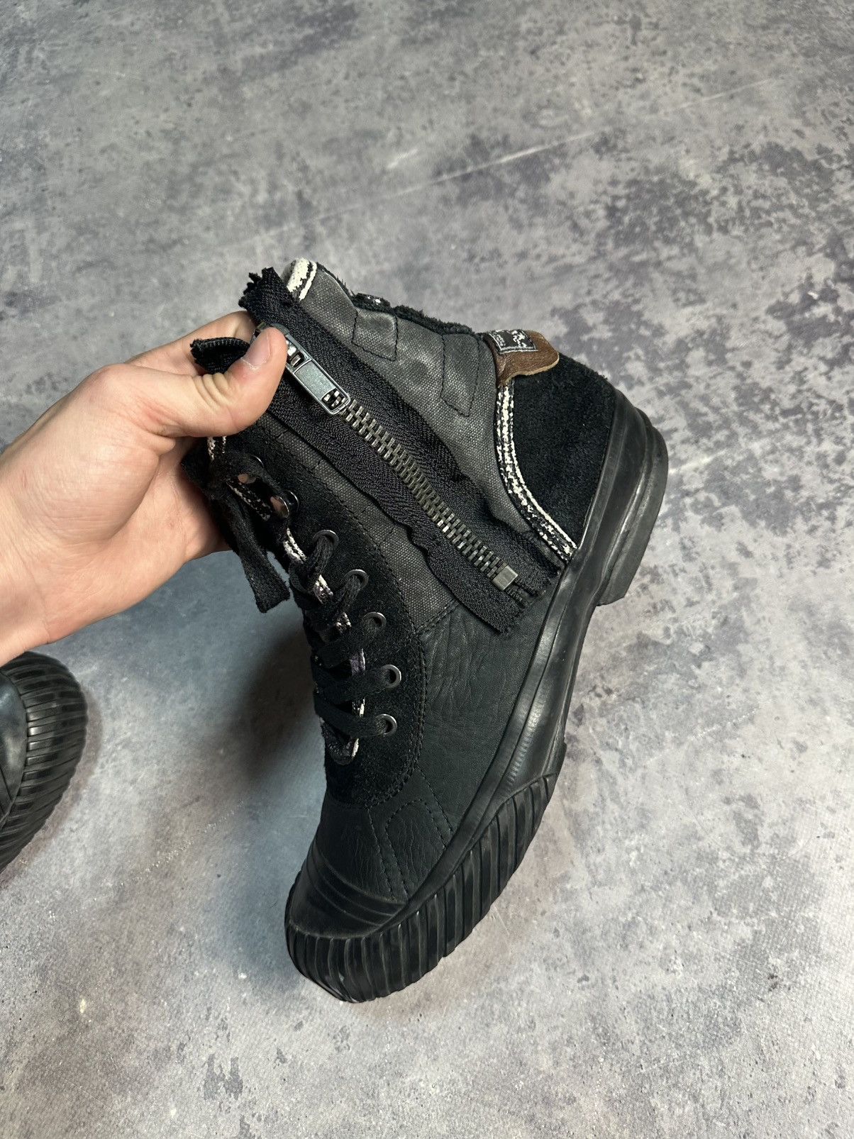 Replay Vintage washed leather combat boots y2k Dirk bikkembergs Size US 9 / EU 42 - 6 Thumbnail