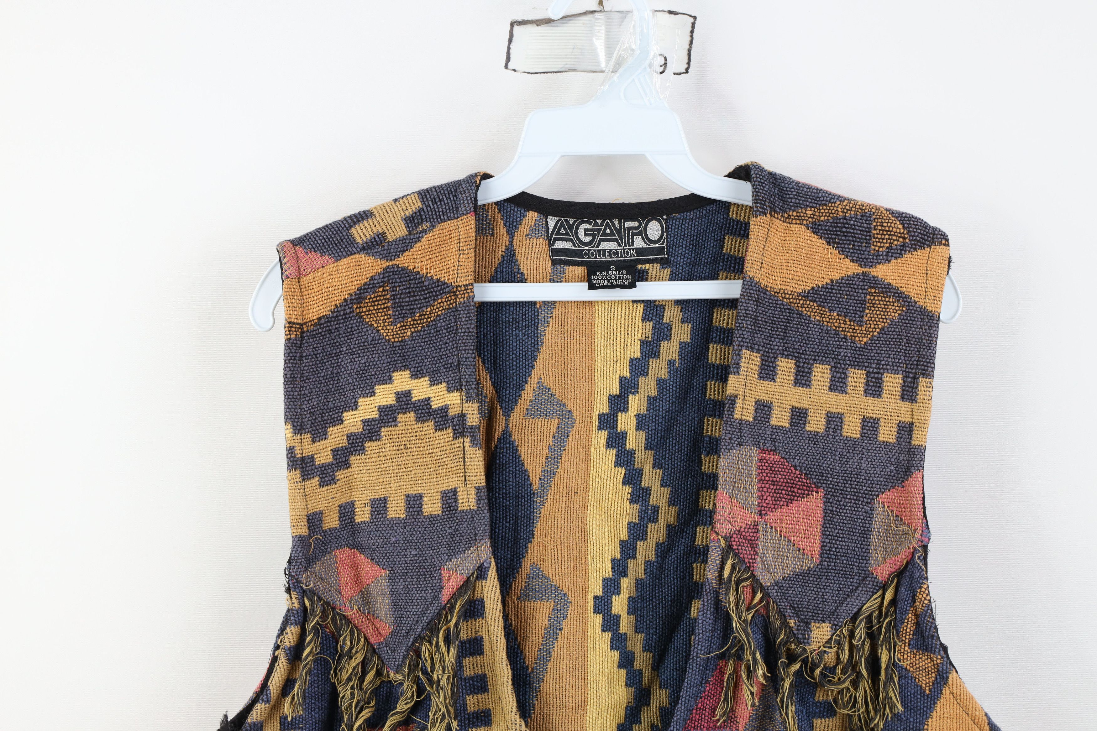Vintage Vintage 90s Streetwear Fringed Western Blanket Vest Jacket Size S / US 4 / IT 40 - 2 Thumbnail