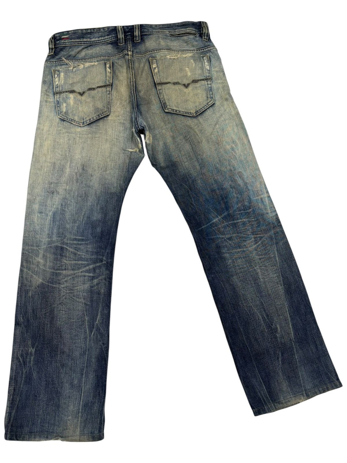 Diesel DIESEL SAFADO THRASHED DISTRESSED DENIM JEANS Size US 34 / EU 50 - 4 Thumbnail