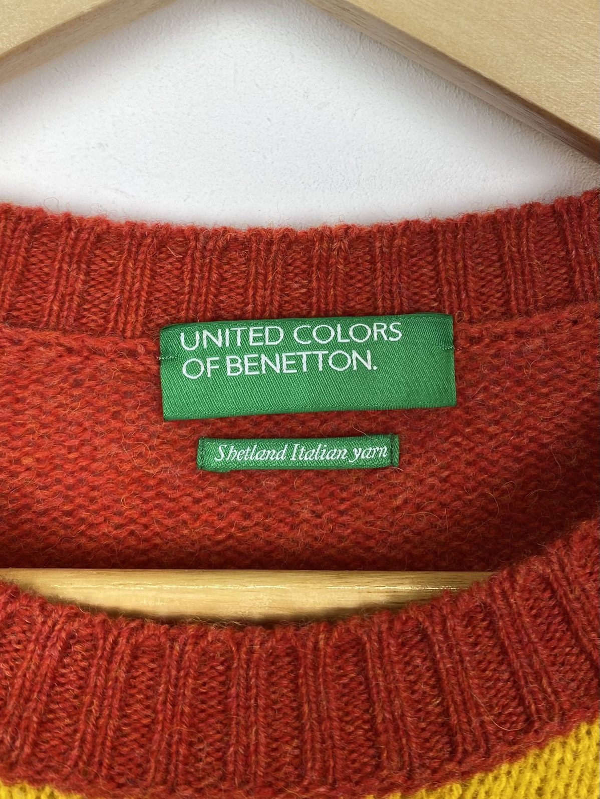 Designer × United Colors Of Benetton United Colours of Benetton Shetland Italian Yarn Sweater XS Size XS / US 0-2 / IT 36-38 - 3 Thumbnail