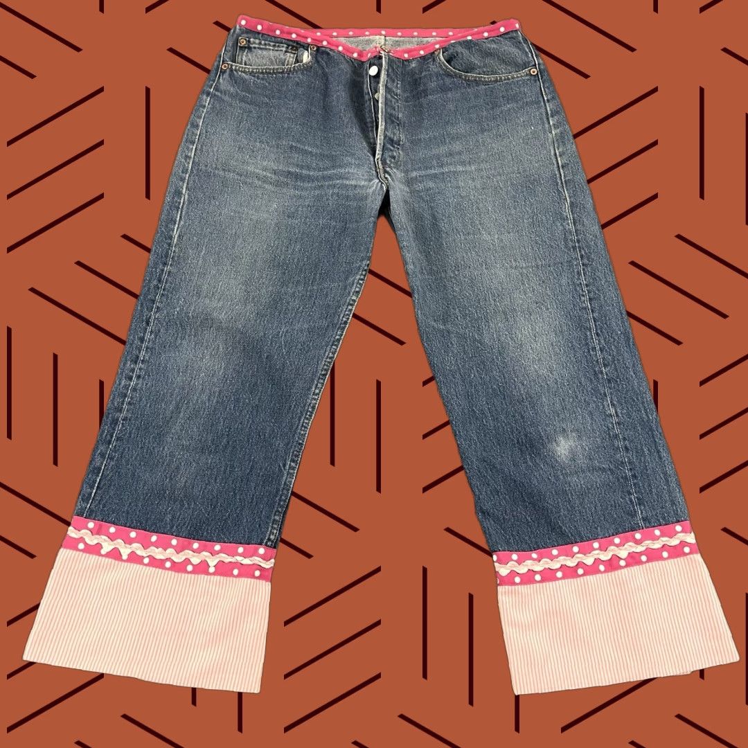 Levi's VINTAGE LEVIS Molly B. Jeans Womens XL 34x26 Cropped Blue Denim USA 90s Womens Size 40" / US 18 - 1 Thumbnail
