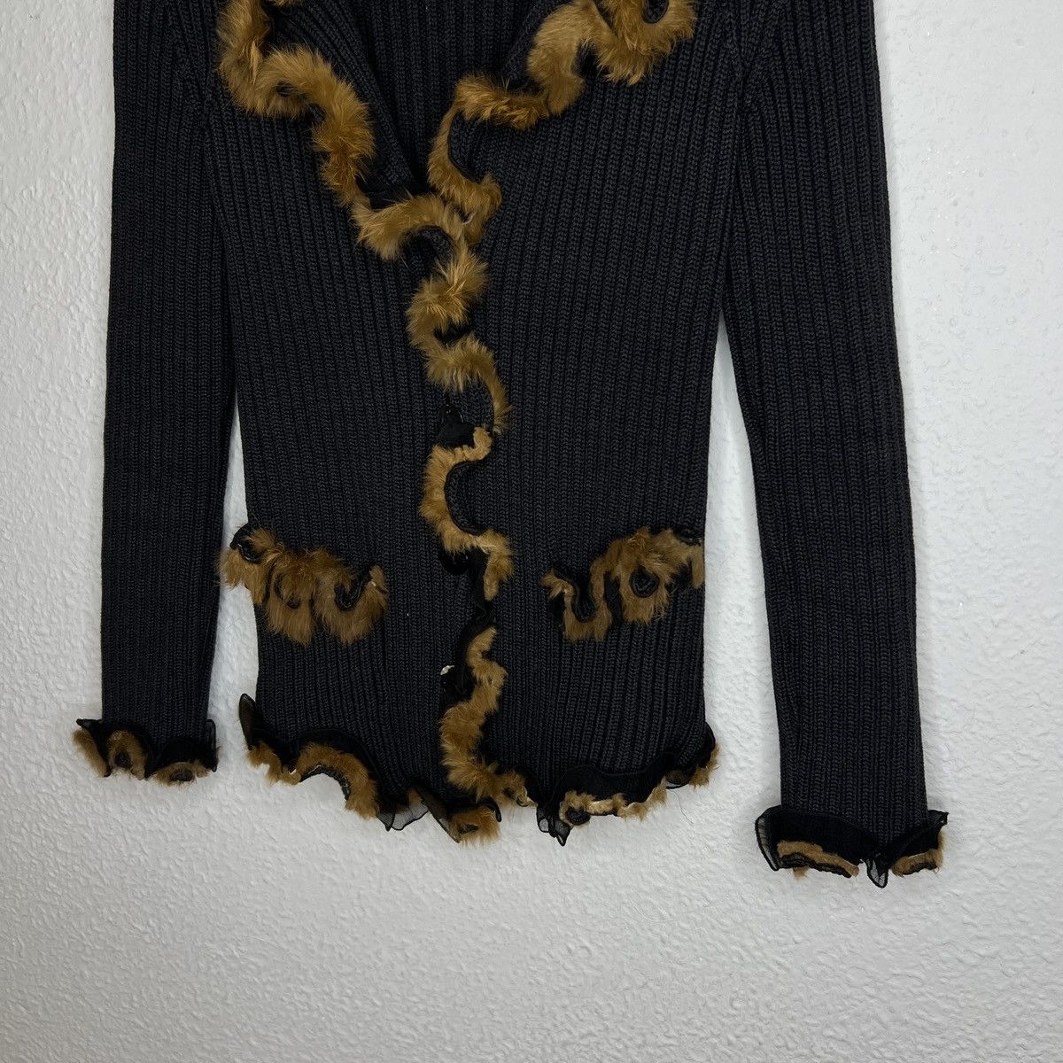 Jean Paul Gaultier Jean Paul Gaultier JPG Rabbit Fur Cardigan Knitwear Black Size M / US 6-8 / IT 42-44 - 2 Thumbnail