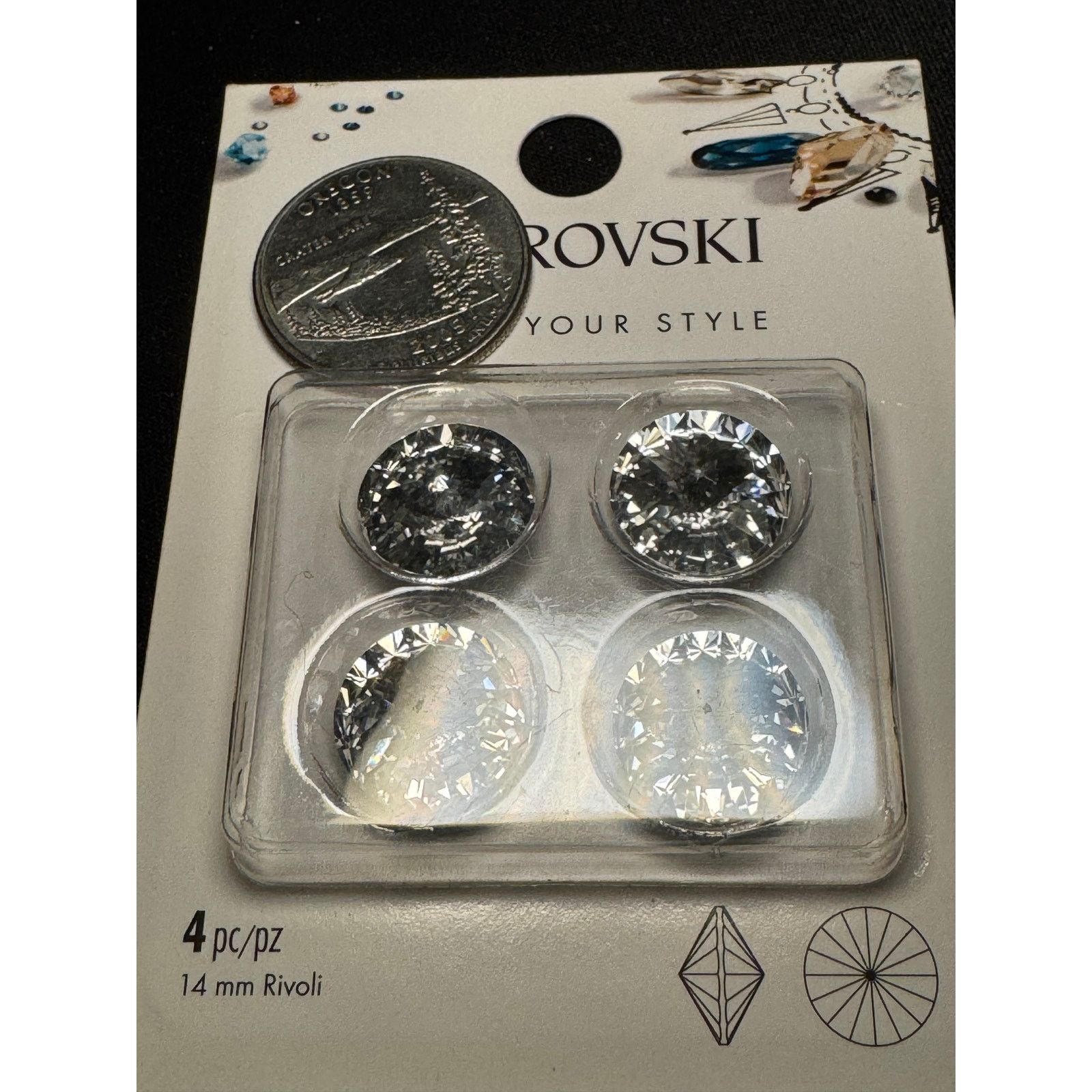 Swarovski Swarovski Create Your Style 4 Crystals Pack 14mm Rivoli Size ONE SIZE - 5 Thumbnail