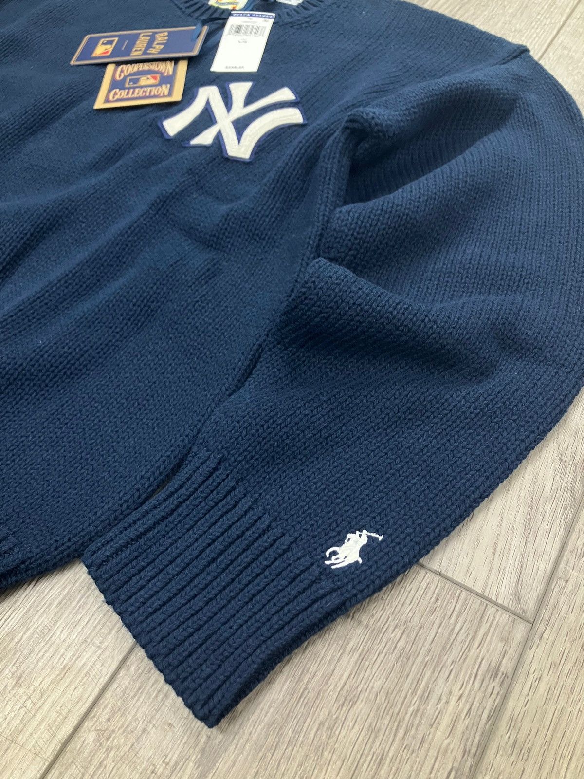 MLB × Polo Ralph Lauren L-Polo Ralph Lauren New York Yankees Navy Knit Sweater Size US L / EU 52-54 / 3 - 2 Thumbnail