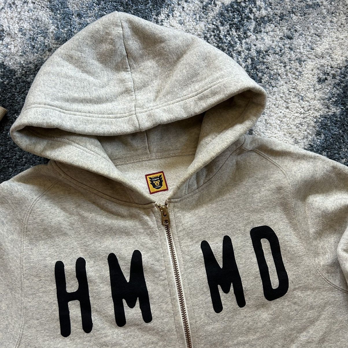 Human Made × Nigo × Vintage 2018 HM GOLD ZiP UP HOODiE SWEATSHiRT OATMEAL HEATHER GREY Size US L / EU 52-54 / 3 - 2 Thumbnail